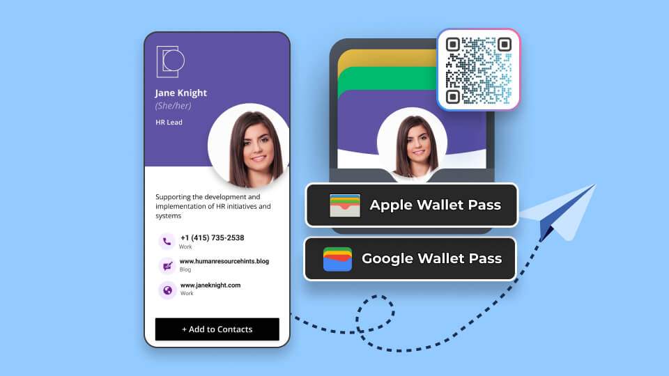 Share unlimited contact information via digital business cards in HR conferences.