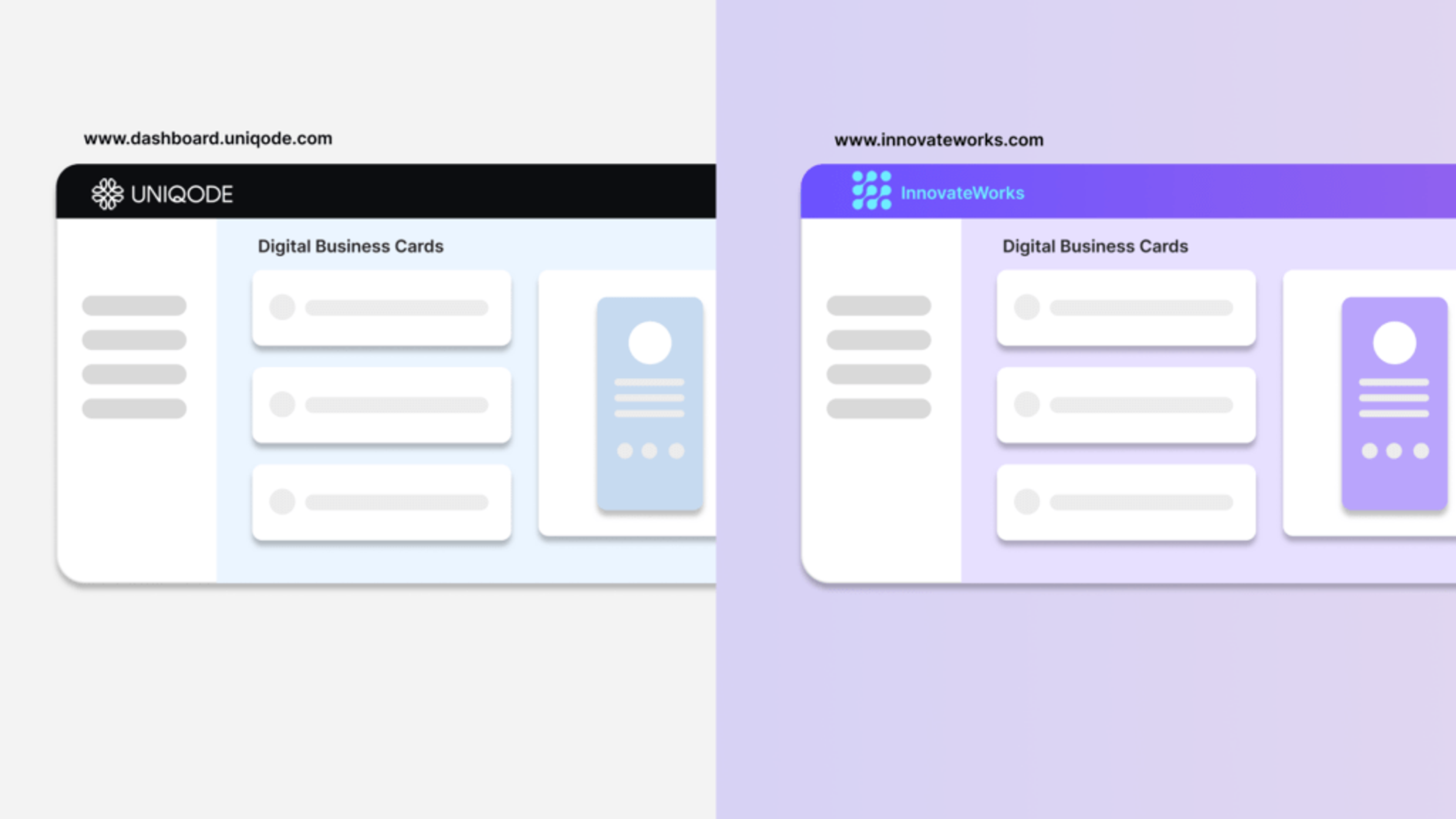 Comparing a regular vs. white labeled digital business card solution 