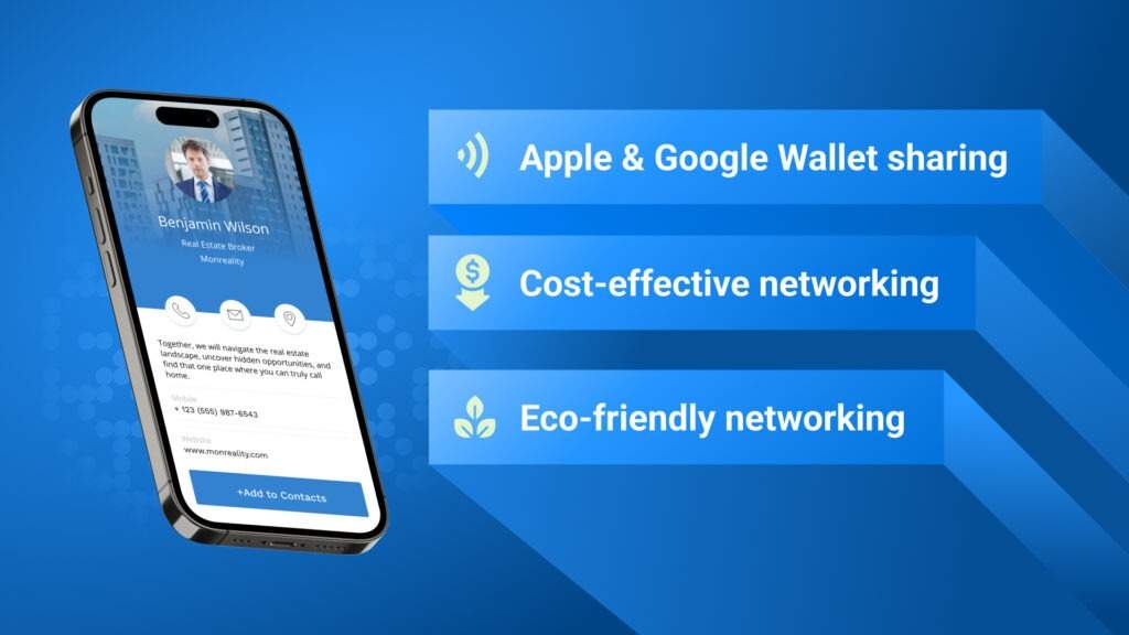 Digital business cards enable 100% paperless and contactless networking during real estate events