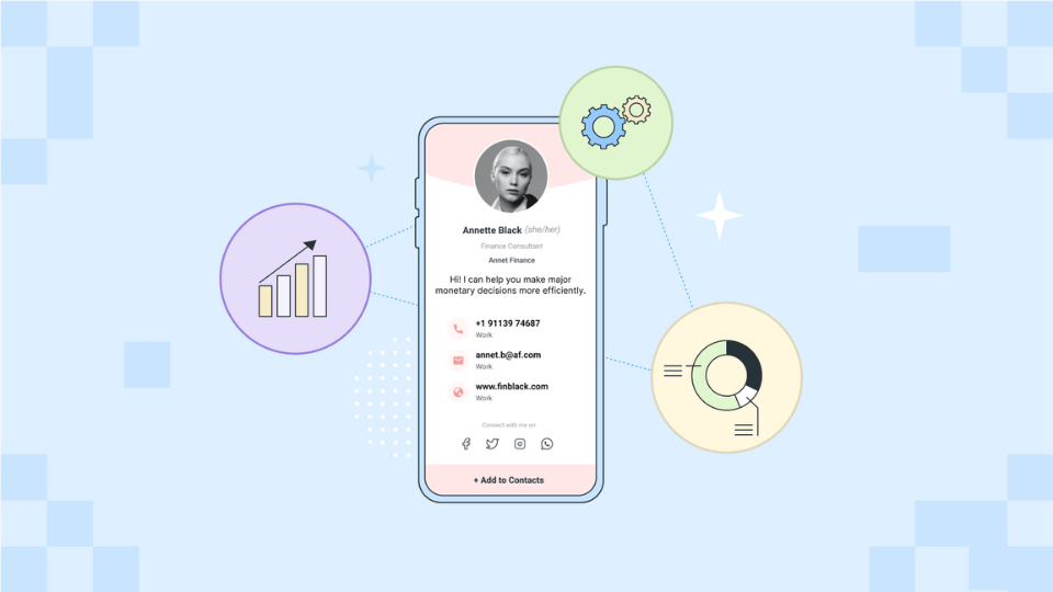 E-business cards showcase limitless information that is instantly accessible