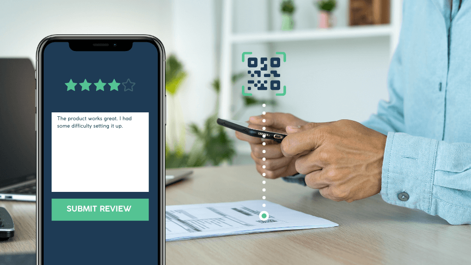 Easily gather reviews and ratings through form QR Codes on receipts