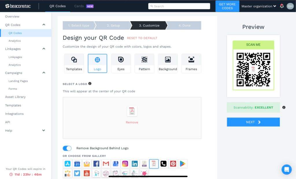 Customize your business QR Code
