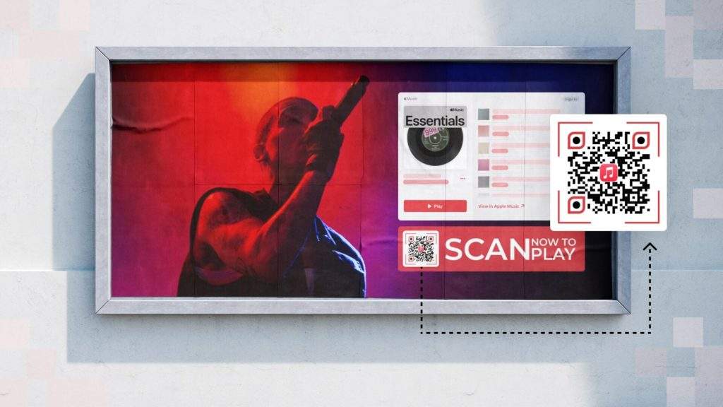Use the Apple Music QR Code in your marketing collaterals and billboard banners