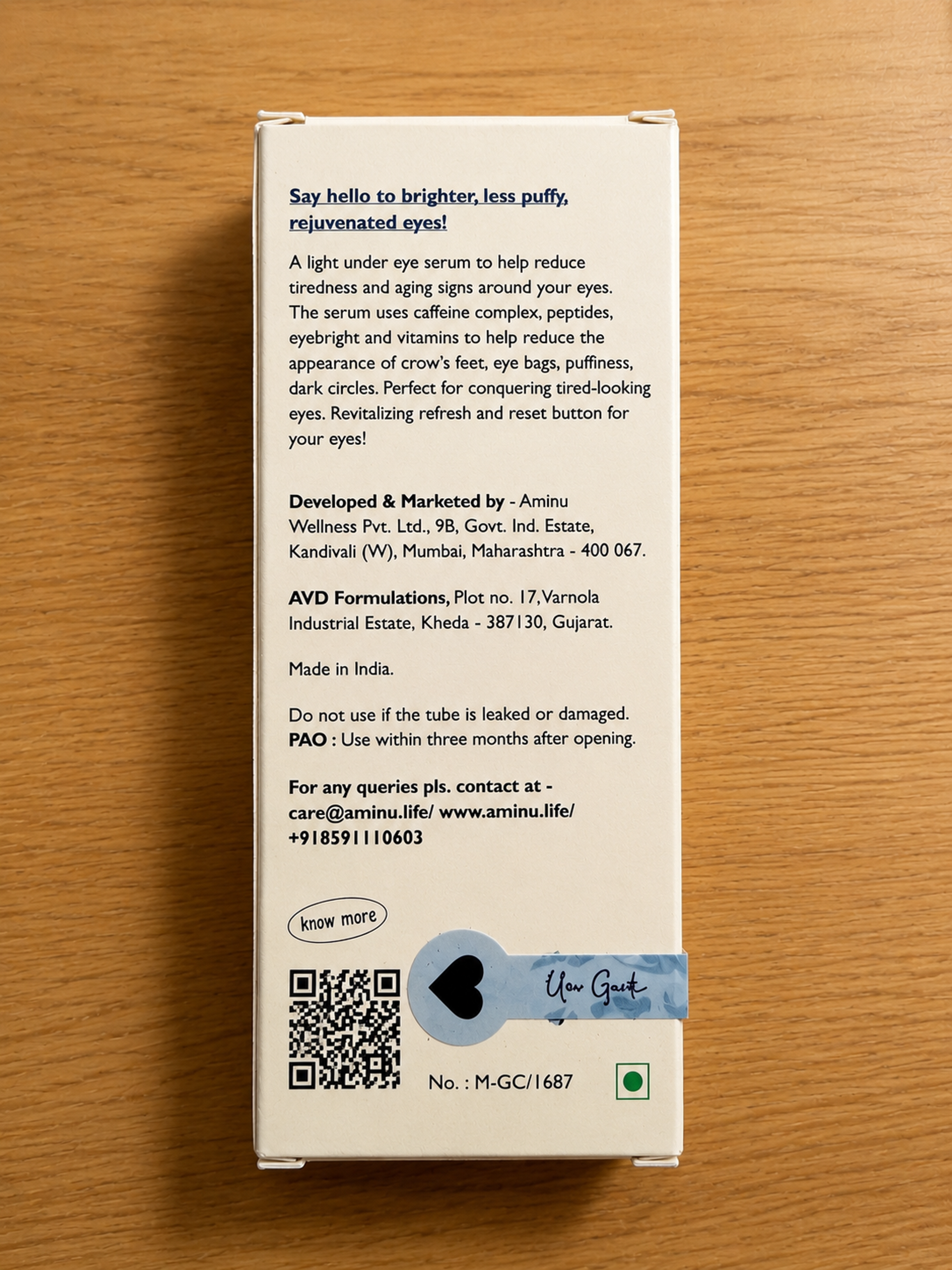 Multimedia QR Code on a skincare packaging box