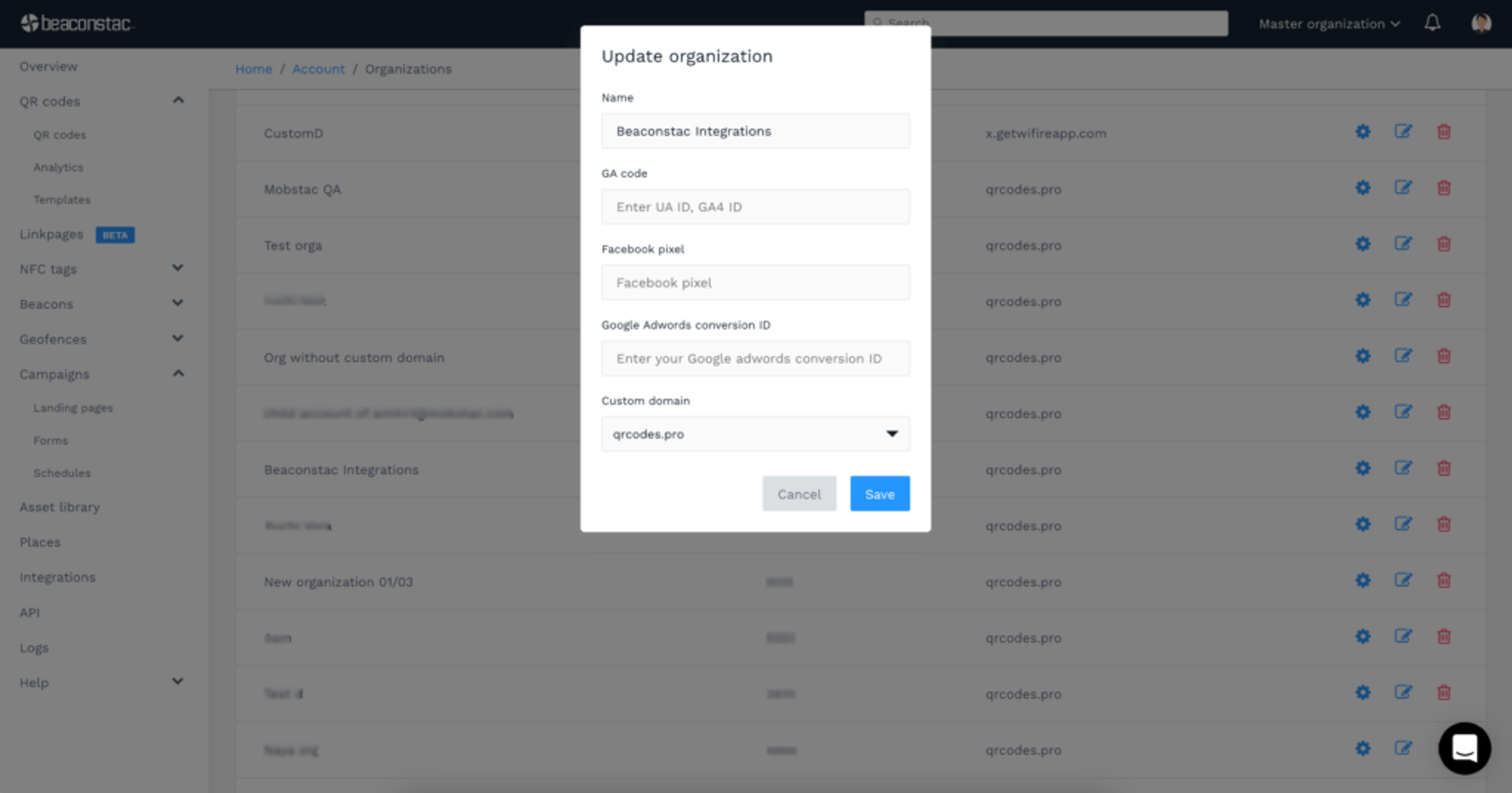 Add your Google Ads and Facebook Pixel ID