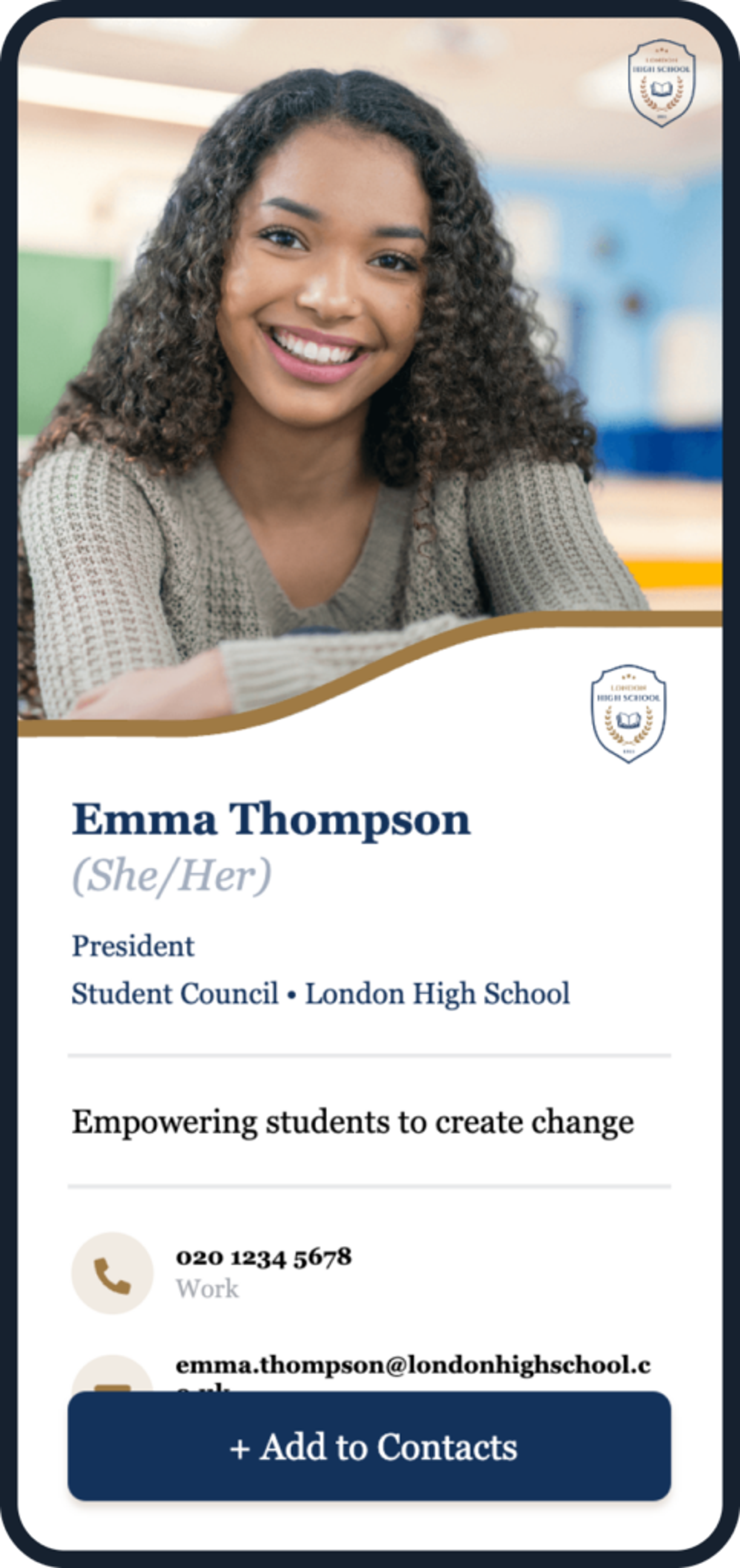 Educational professionals digital business card template