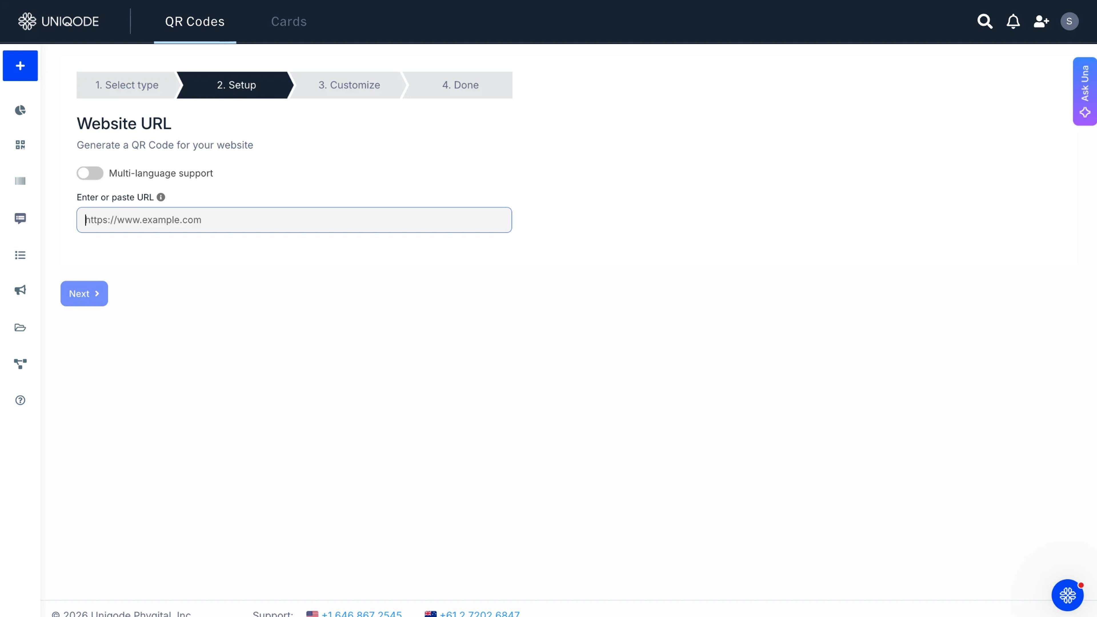 enter URL