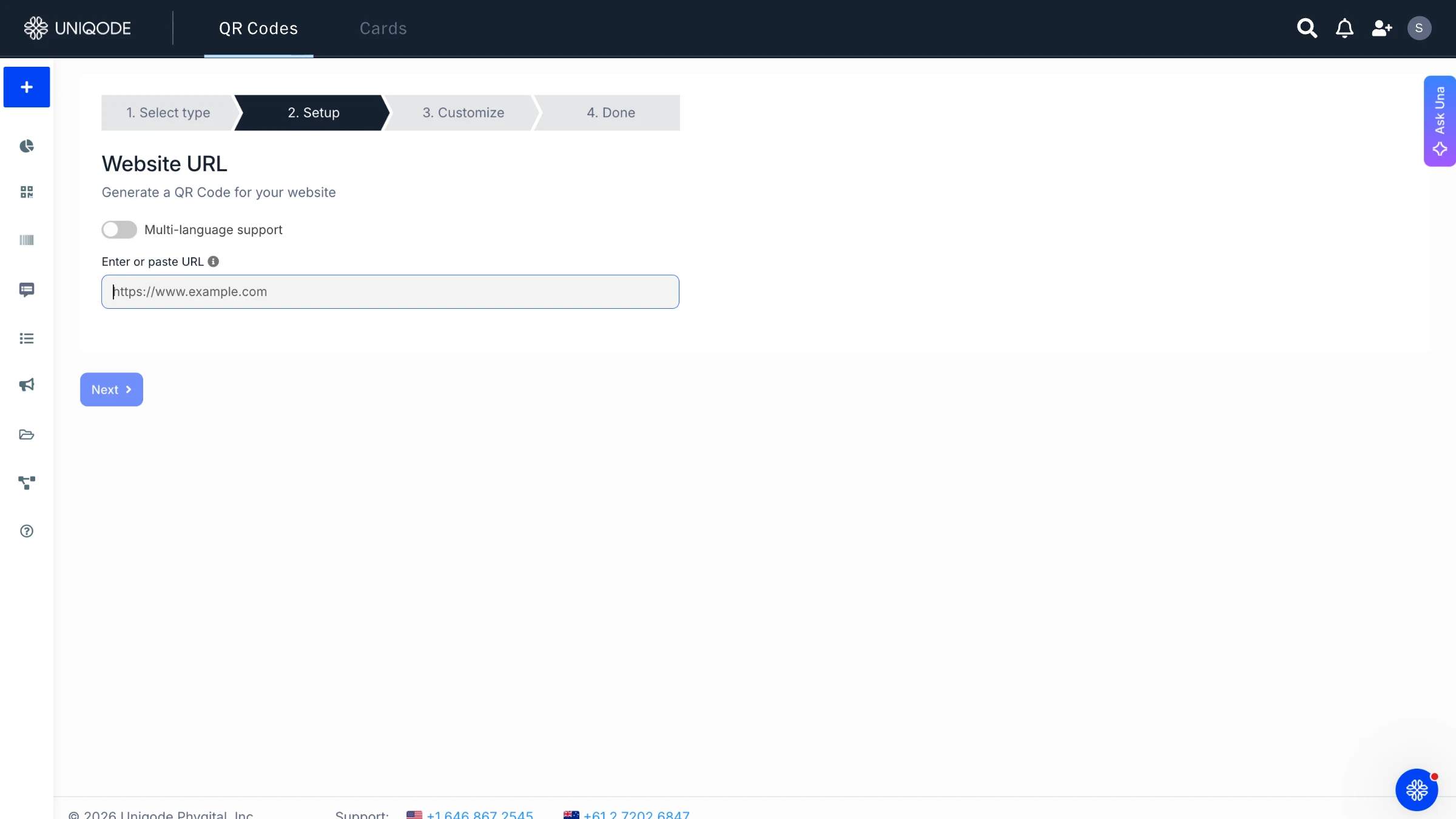 enter URL