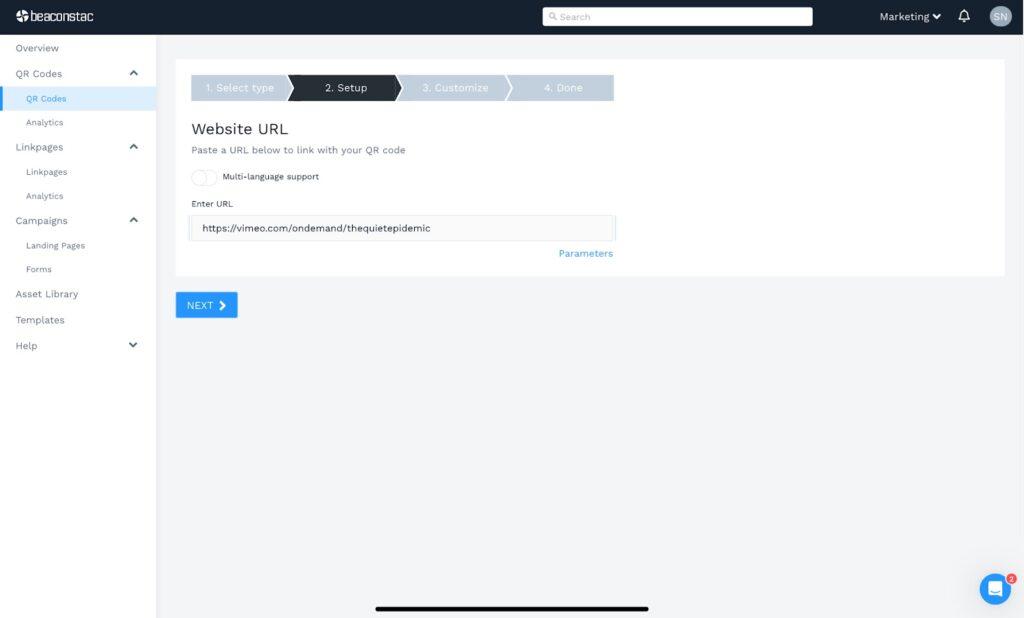 Paste the URL in the given field