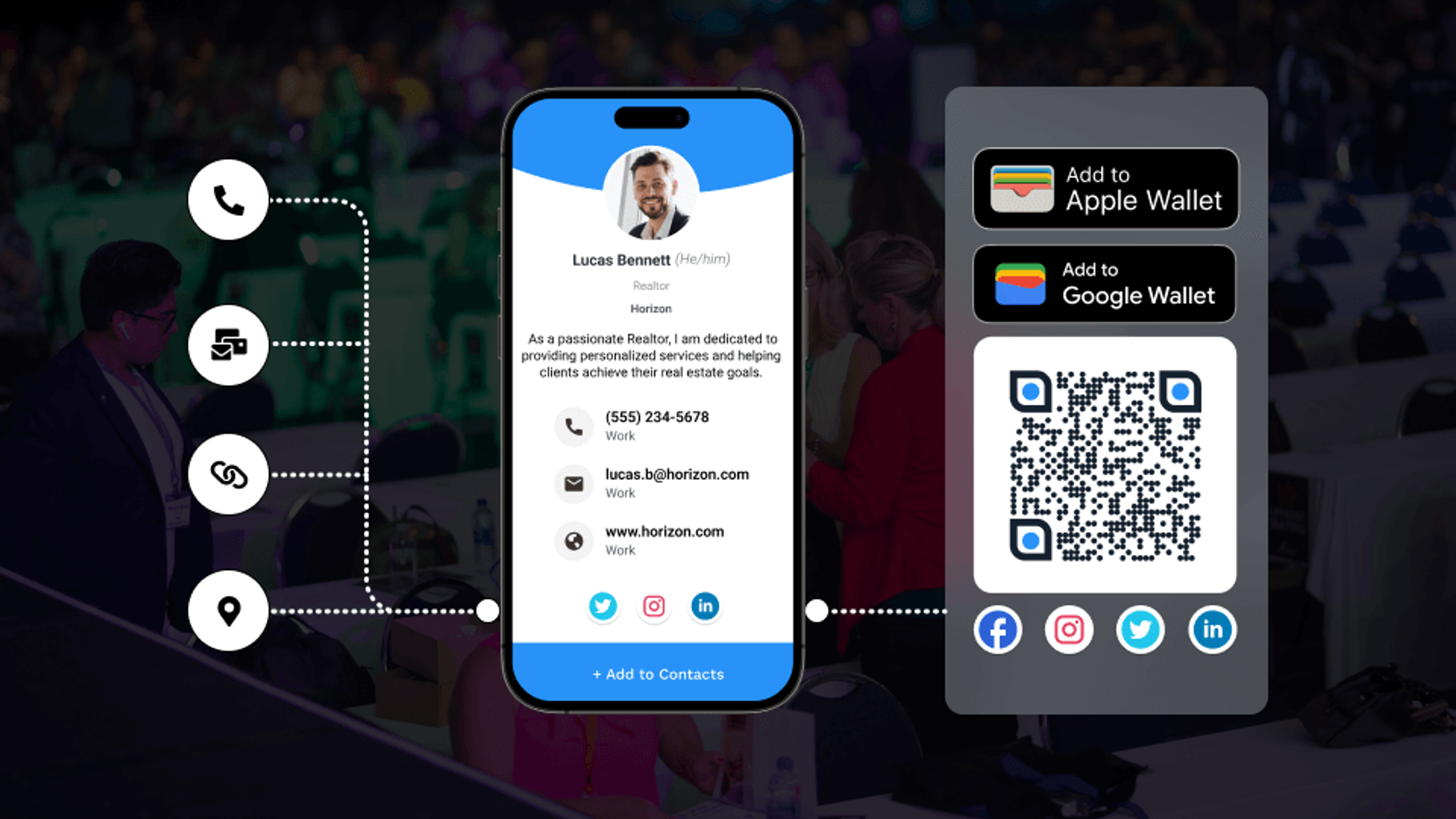 Digital business cards allow you to conduct 100% paperless, contactless, and eco-friendly networking