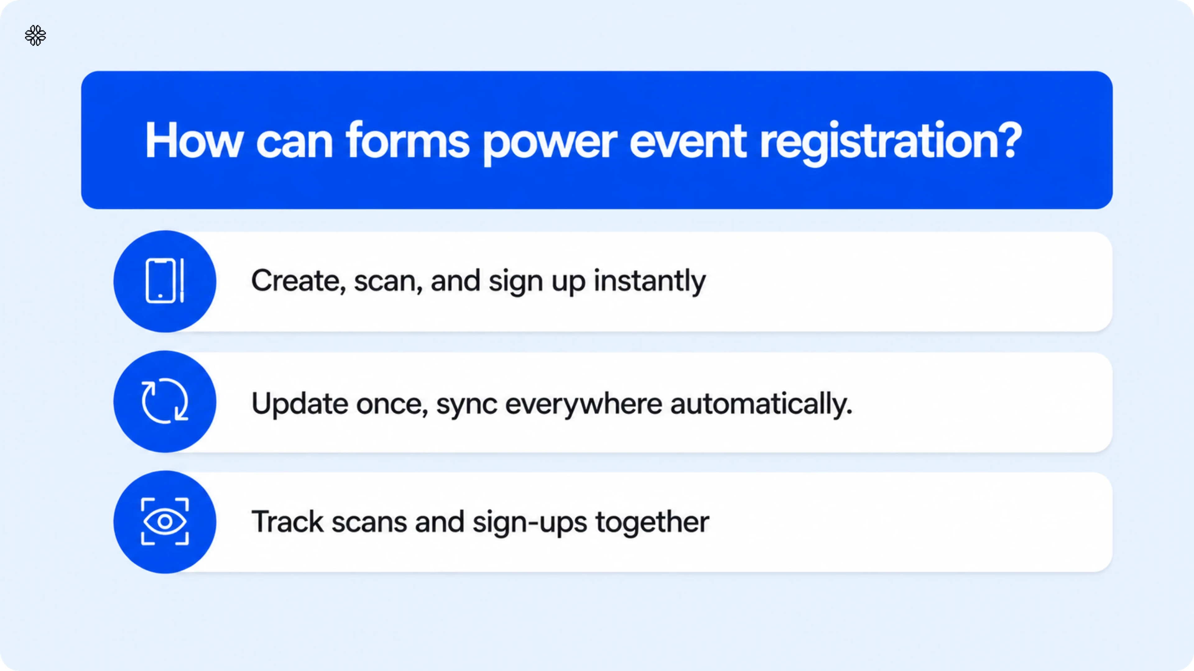 How do forms power event registration?