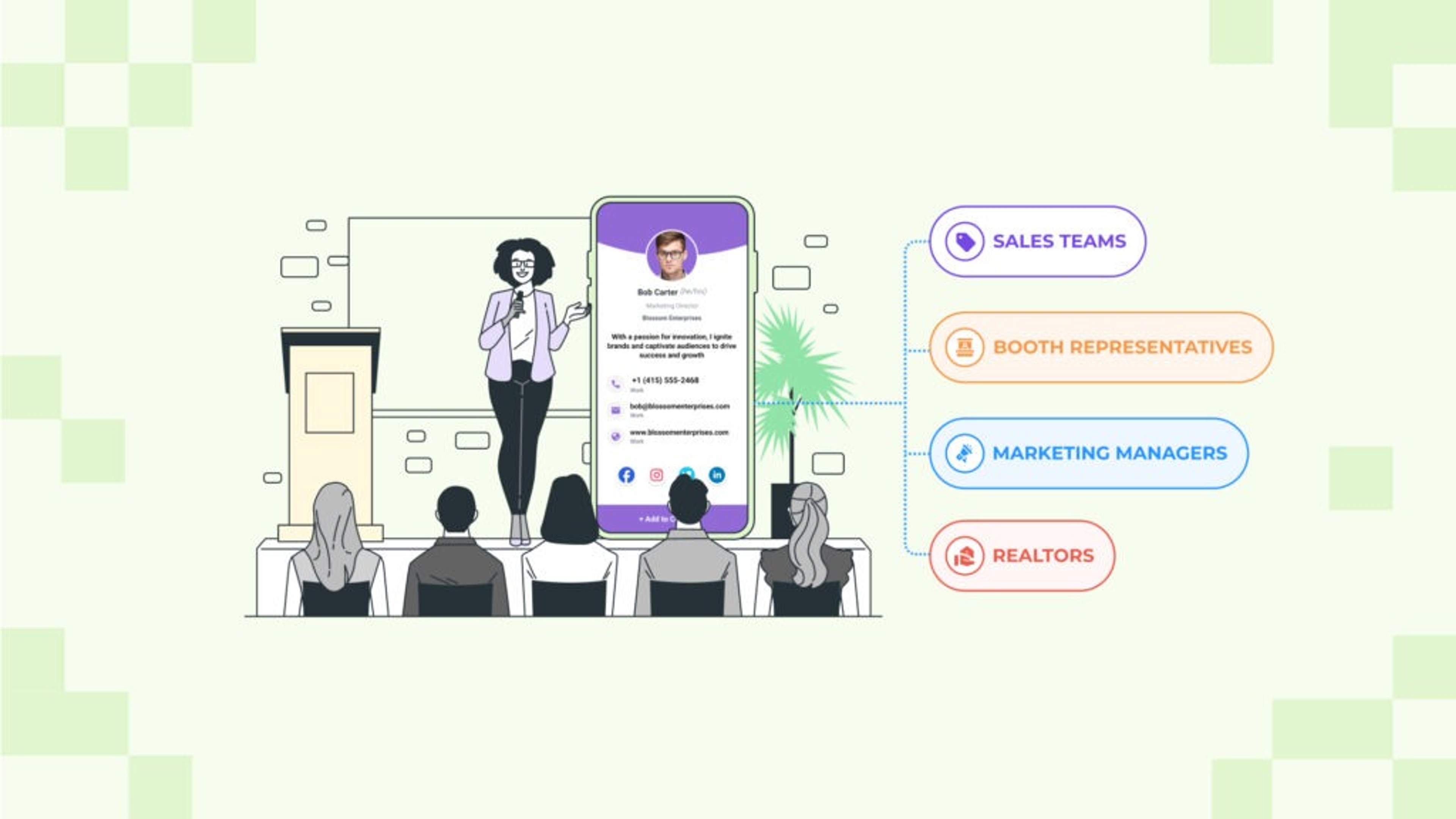 A list of professionals that should use digital business cards at events