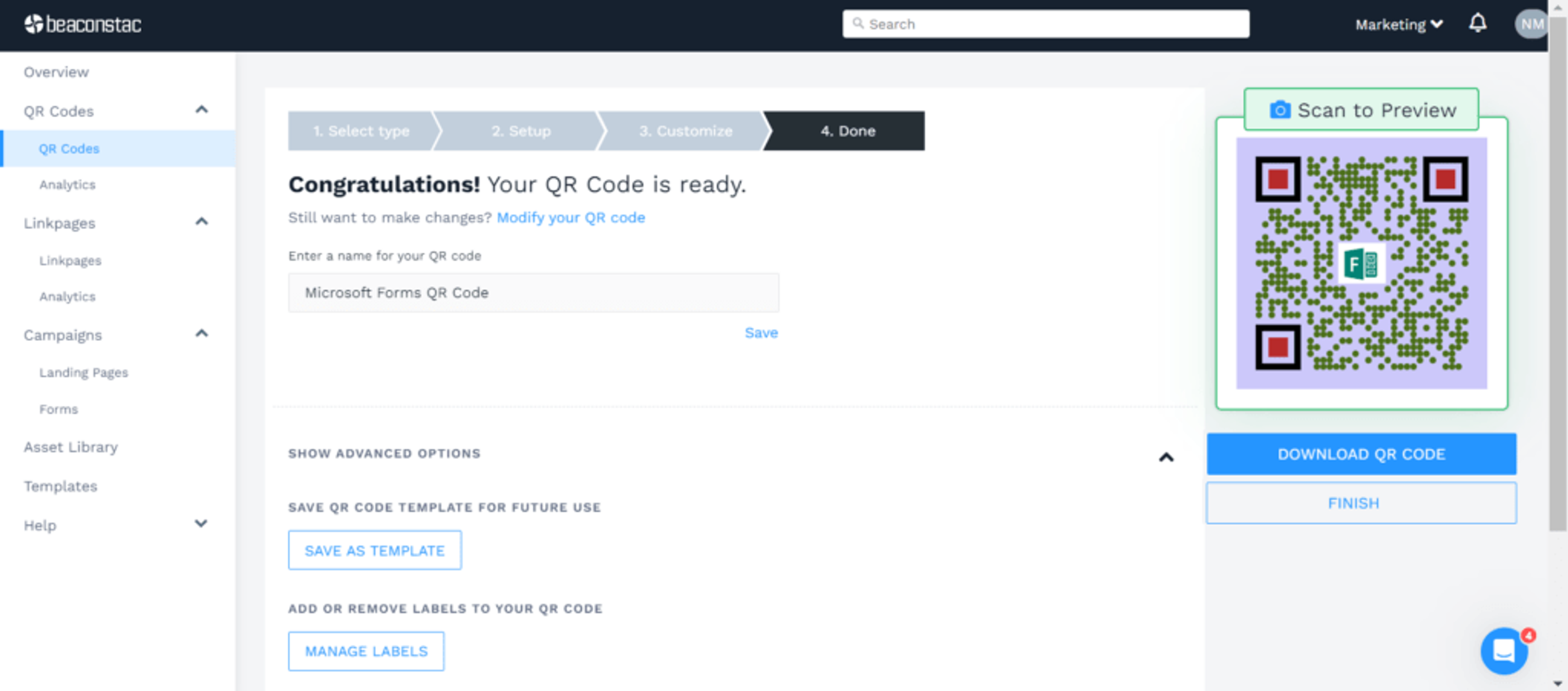 Download the QR Code for Microsoft Forms
