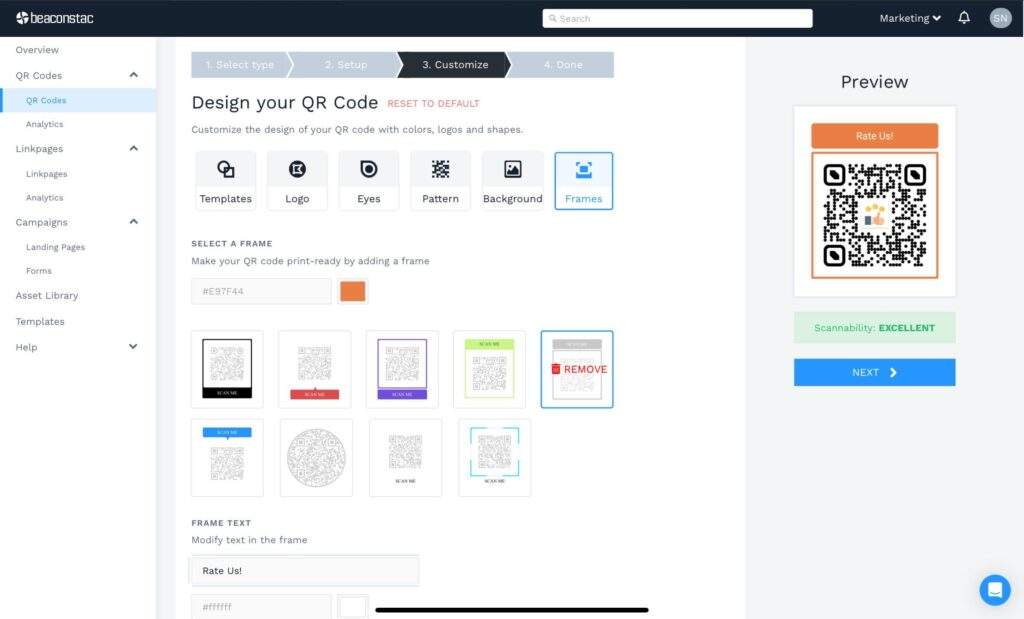 QR code customization