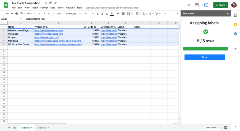 Labels have been assigned