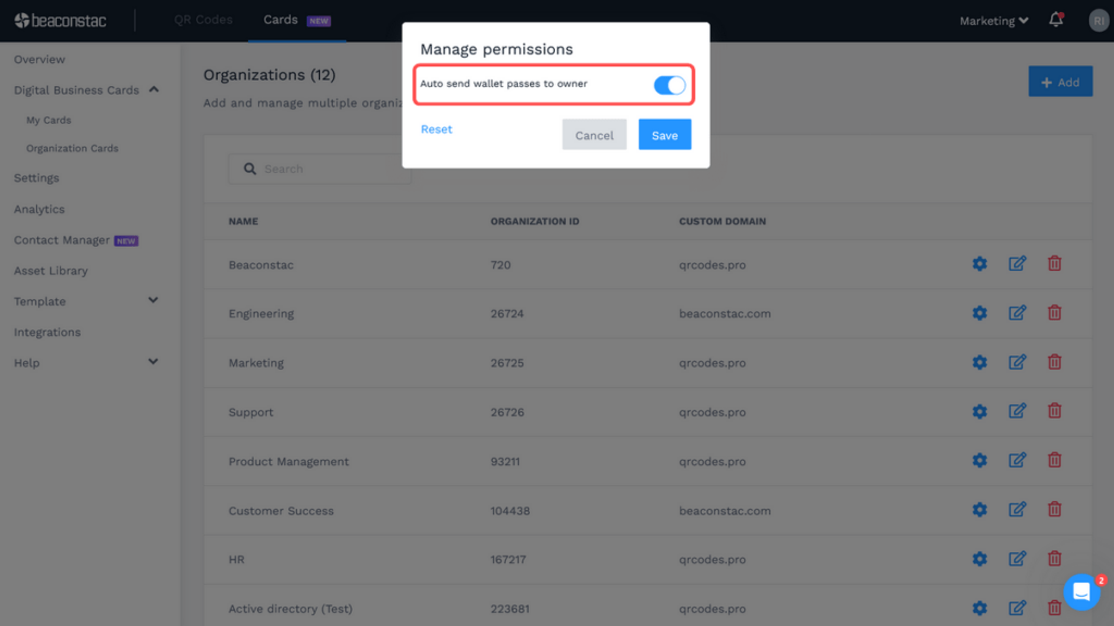 Toggle on “Auto send wallet passes to owner”