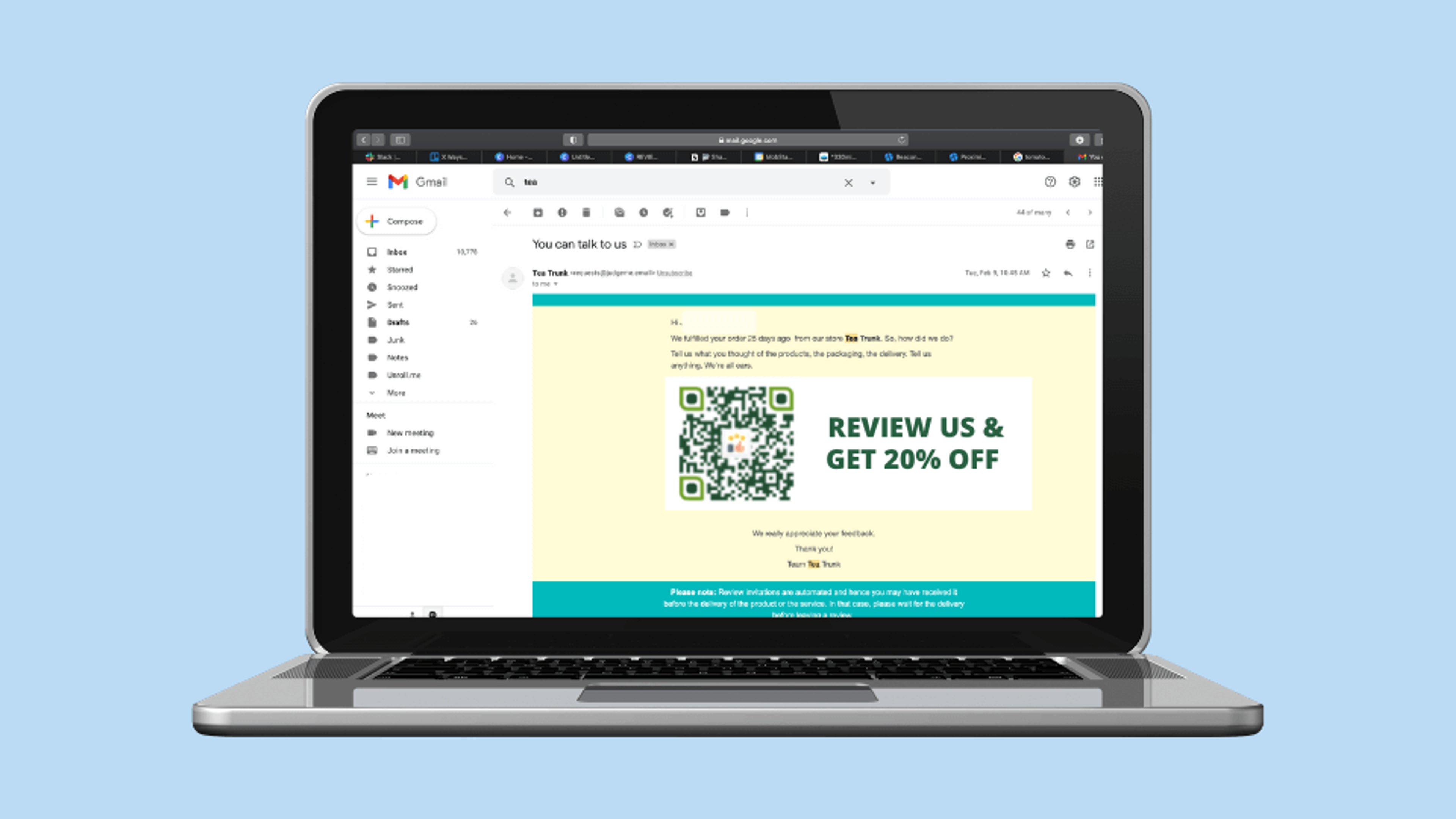 Don’t forget to follow up! - Remind consumers to submit a review