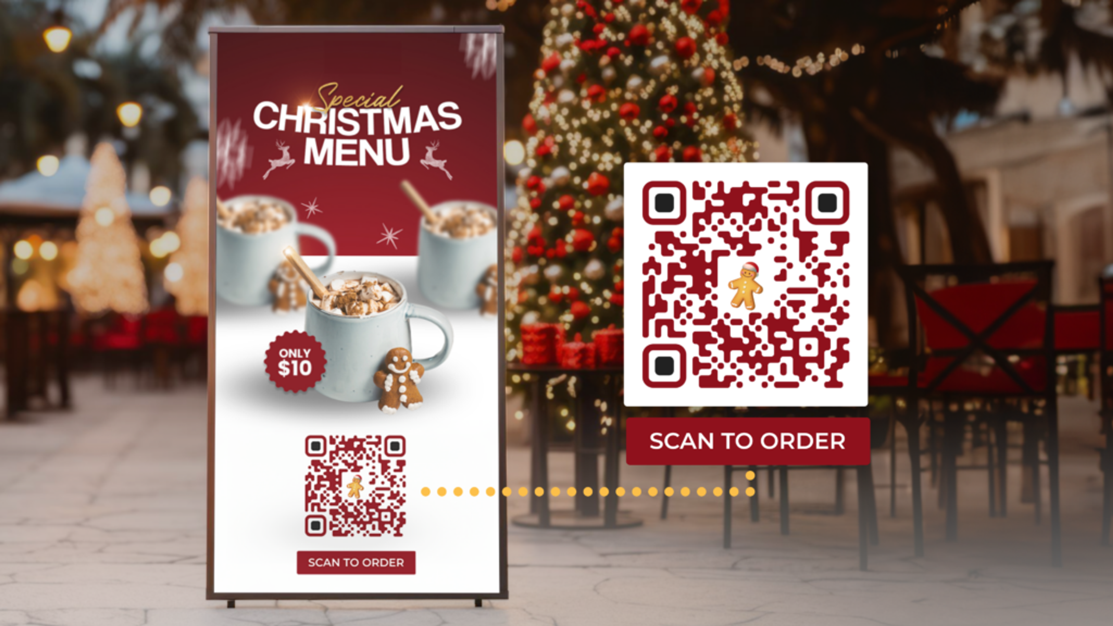 Place Christmas QR Codes in a visible space