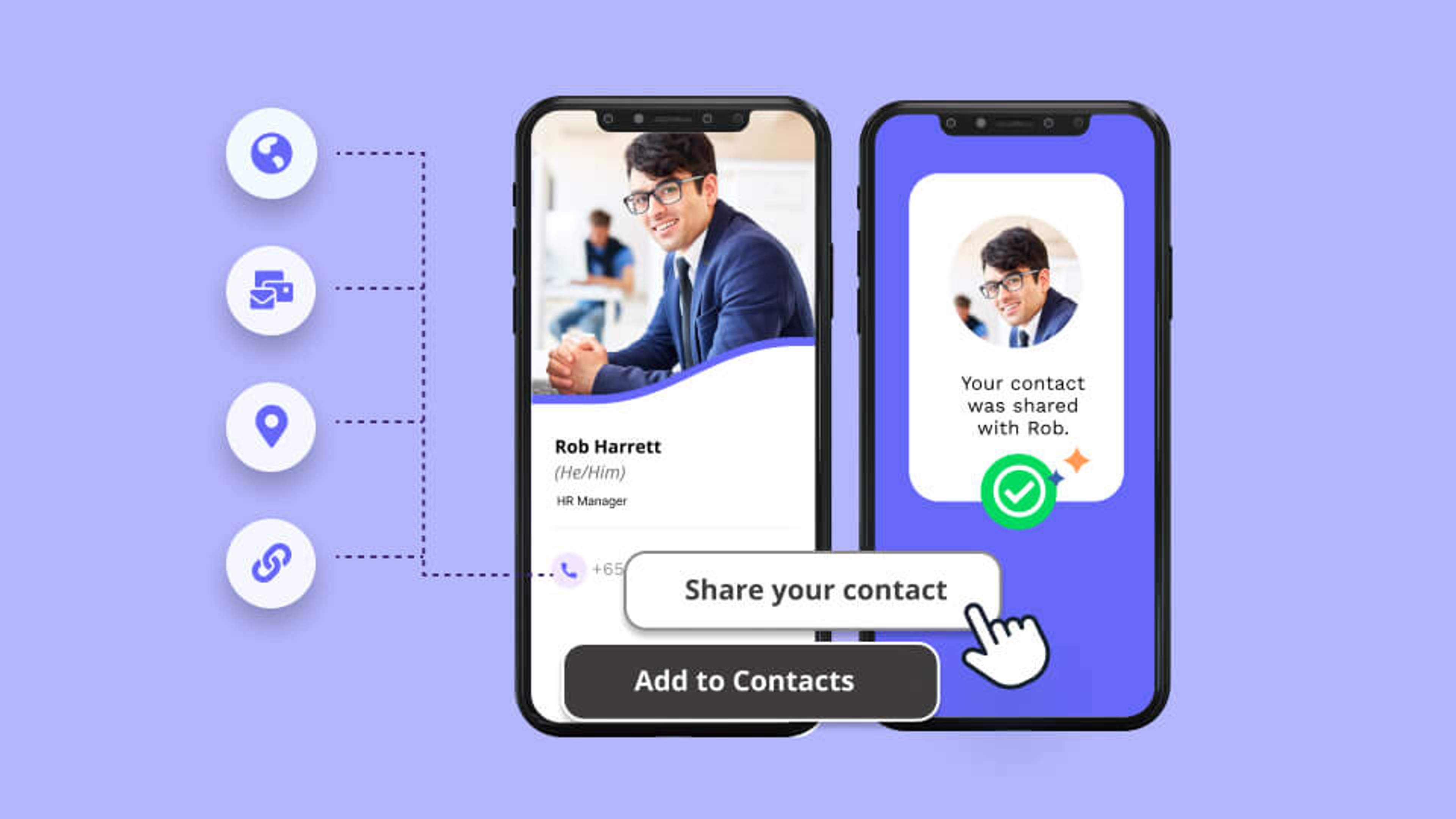 Provide an interactive business card experience for your prospects during HR conferences.