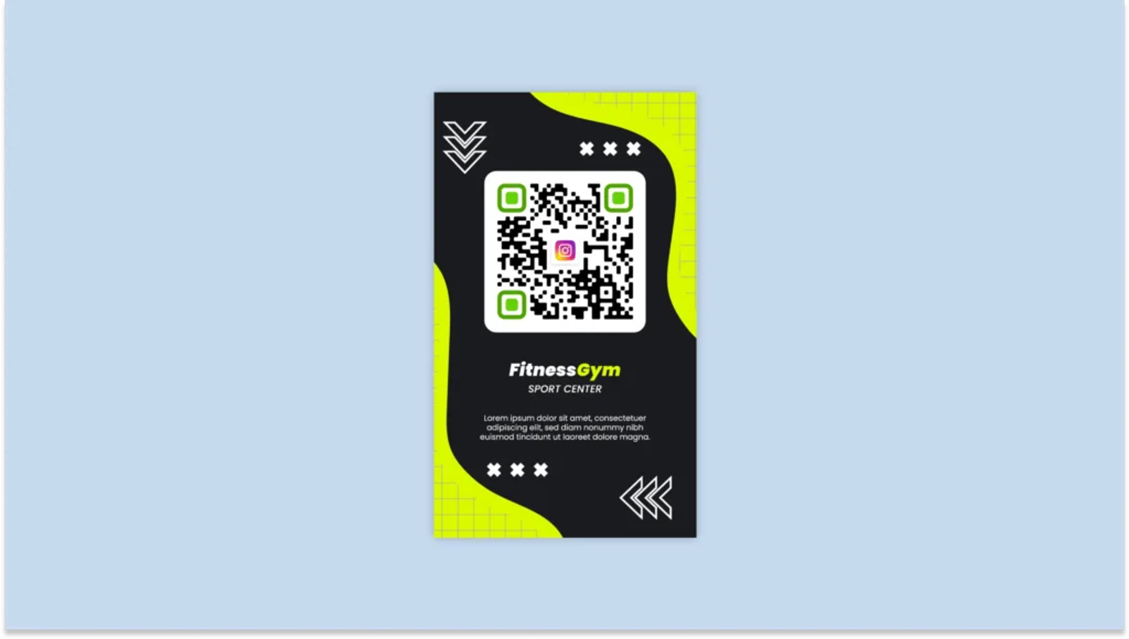 Business card with a QR Code linked to a social media