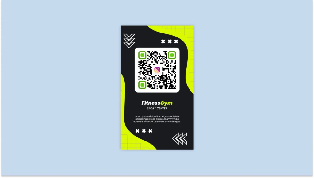 Business card with a QR Code linked to a social media