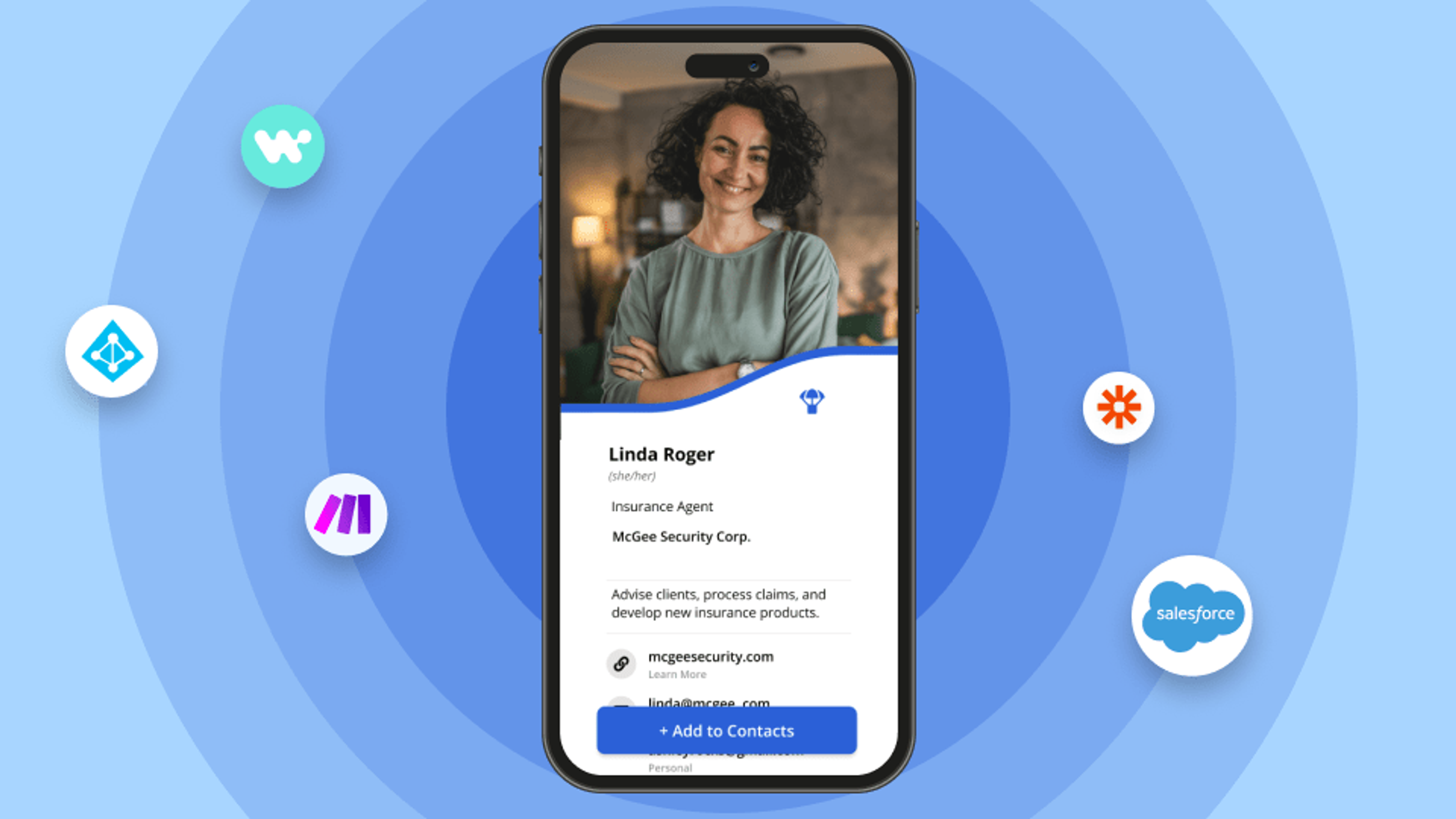 Integrate digital business cards with CRM
