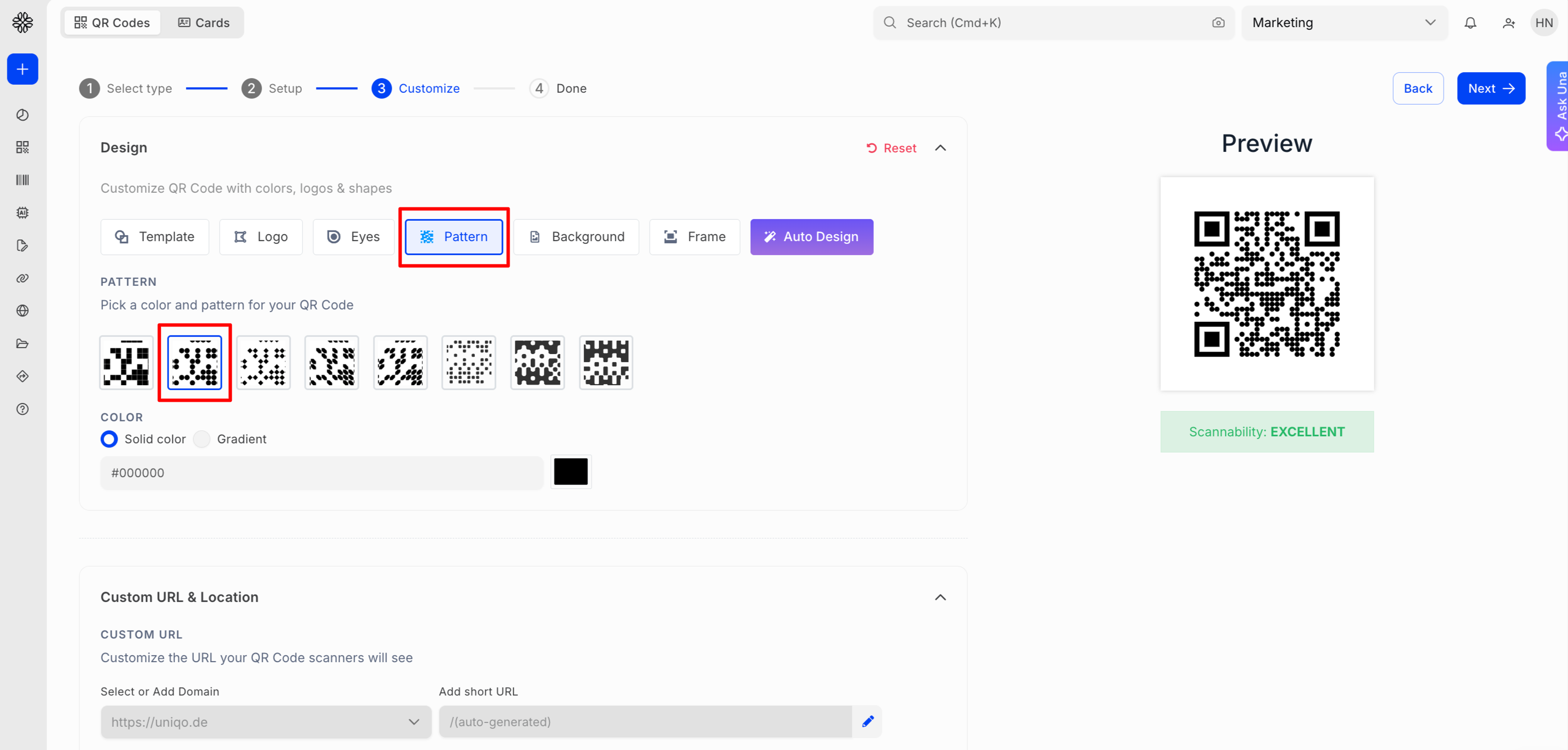 dots qr code uniqode customize patterns