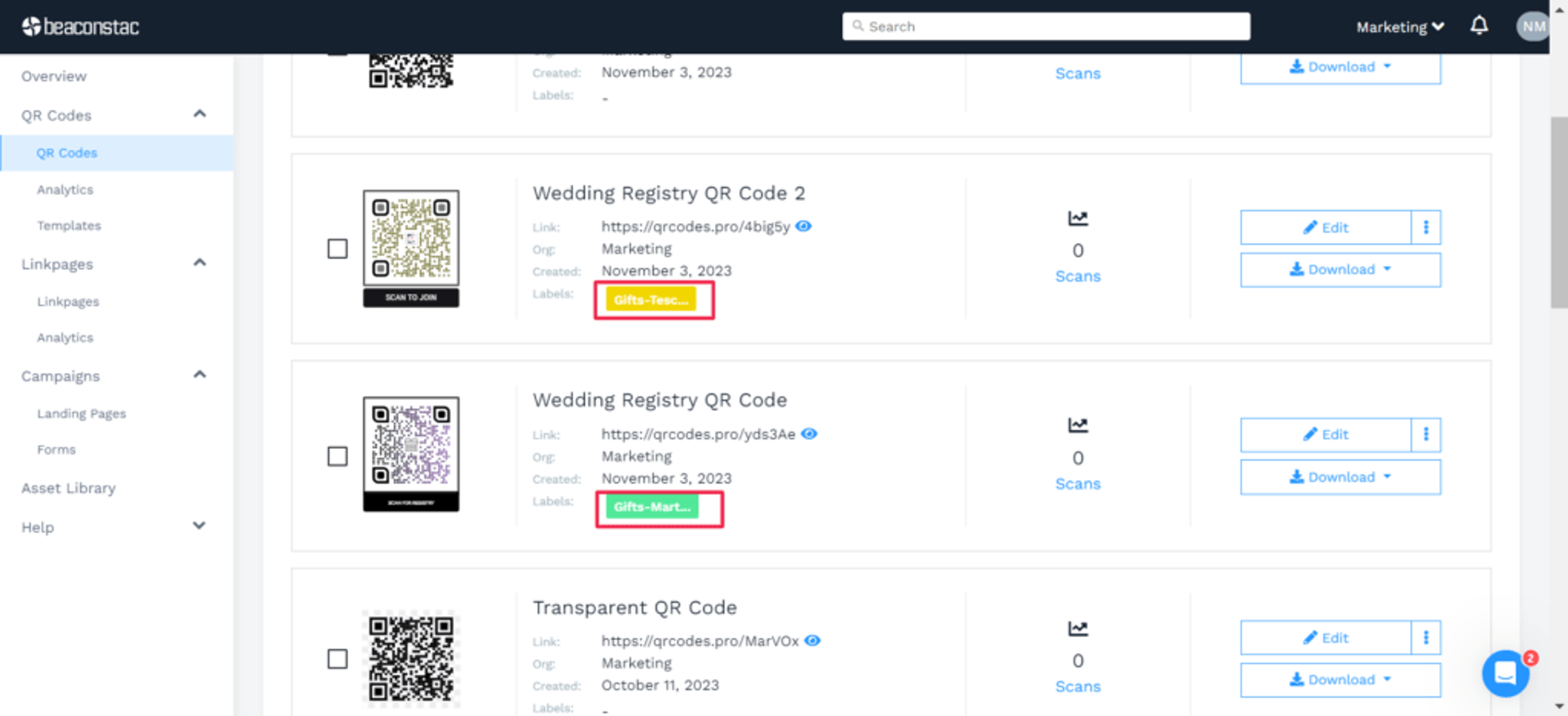 Create labels with Uniqode's QR Codes