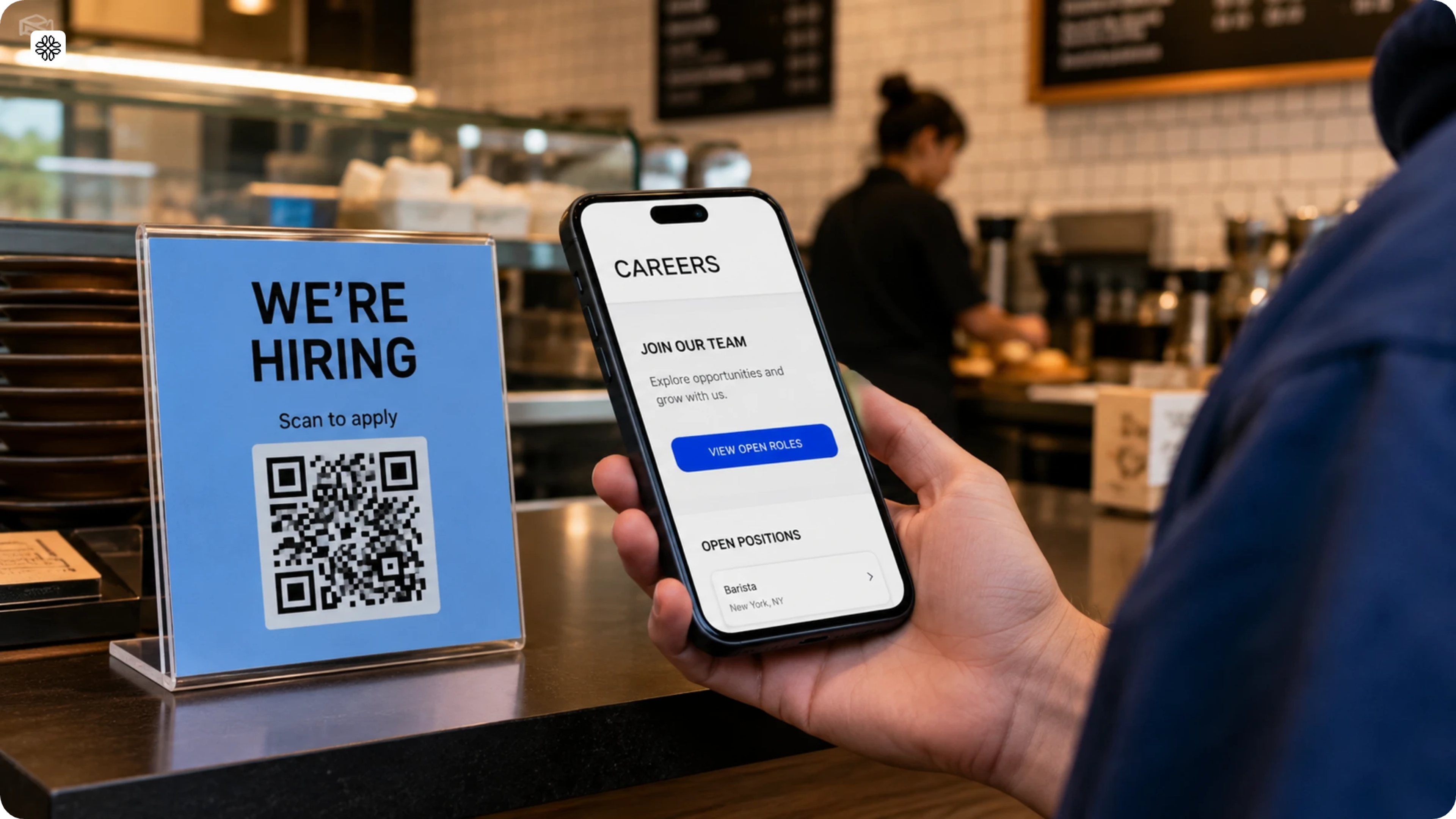 hire employees via QR Codes for restaurants