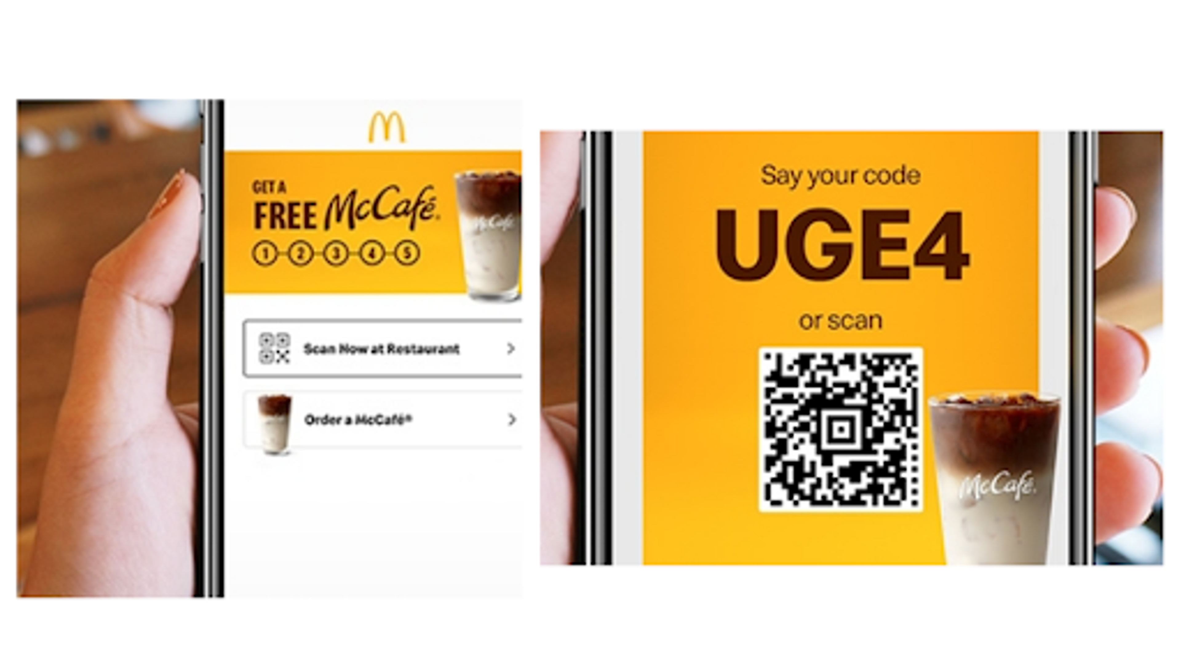 McDonald’s McCafe rewards program via QR Codes  