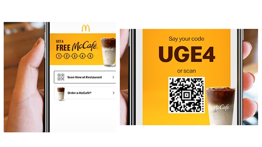 McDonald’s McCafe rewards program via QR Codes