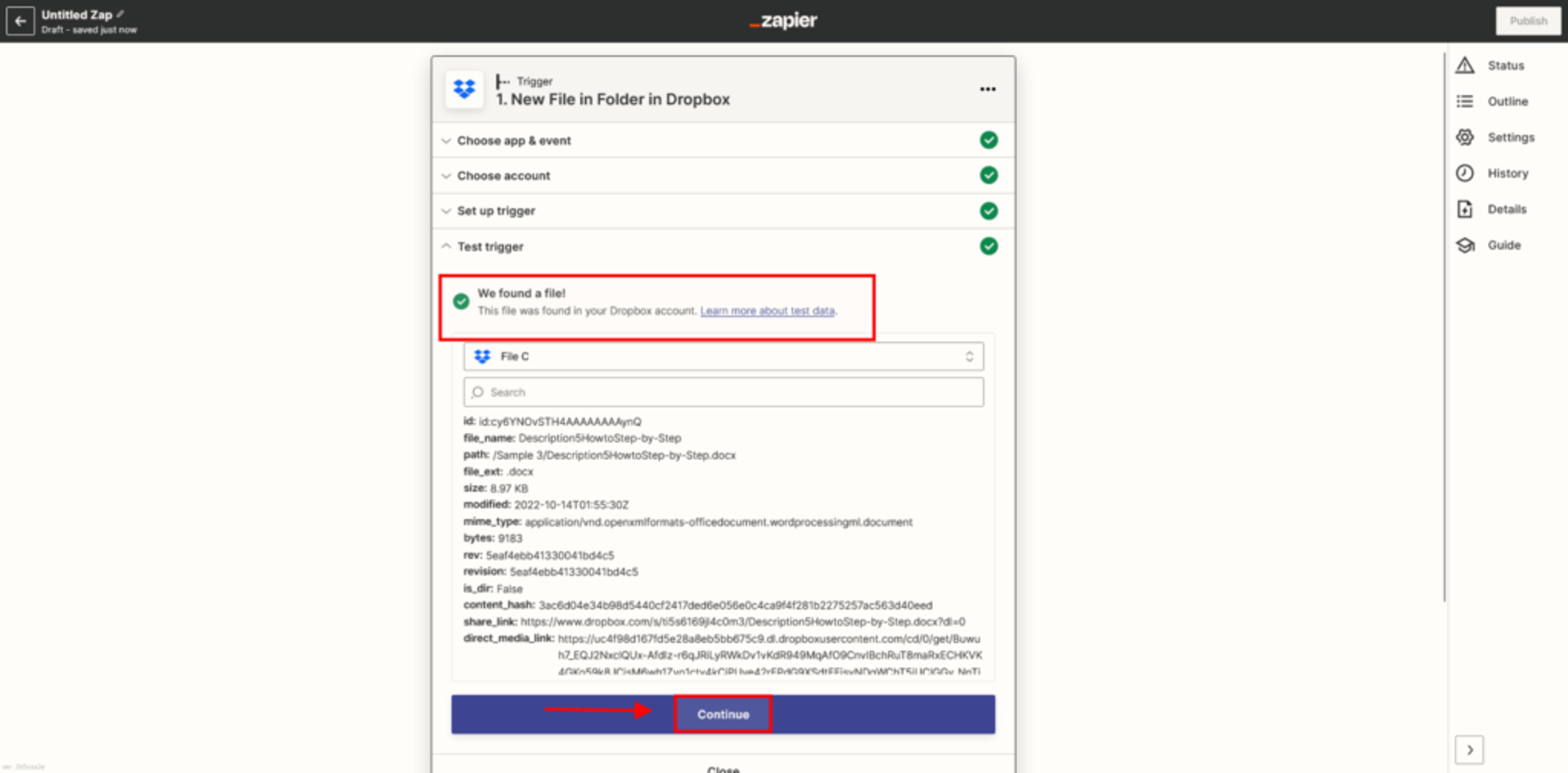 Choose new file in folder