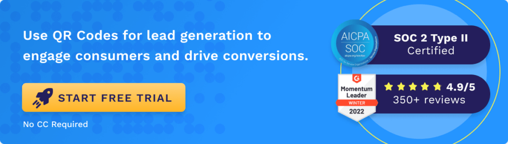 Use Uniqode to create QR Codes for lead generation