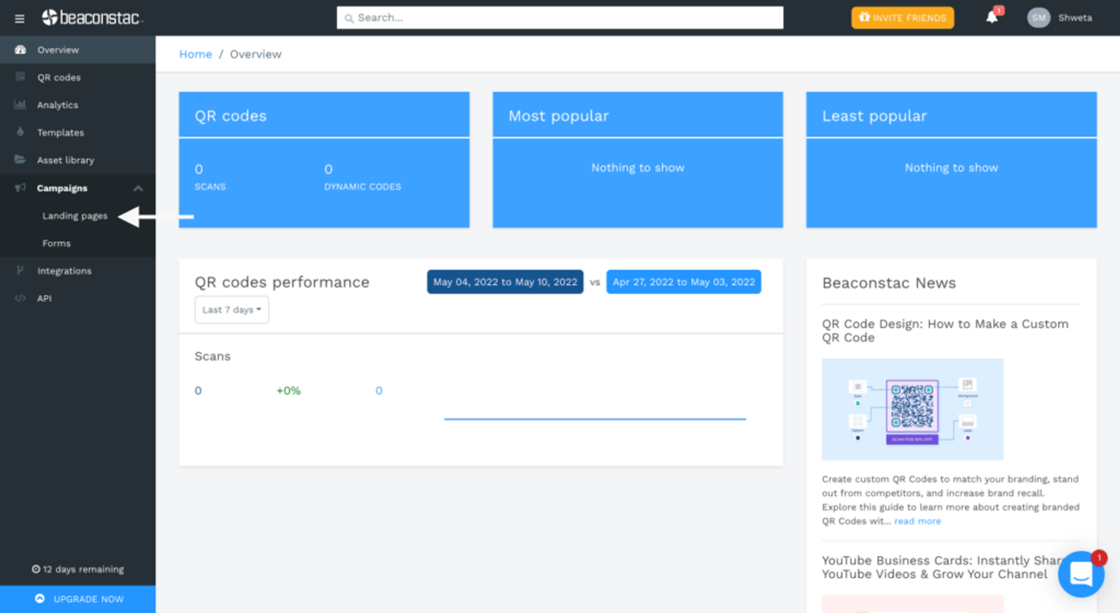 Log in to the Uniqode dashboard