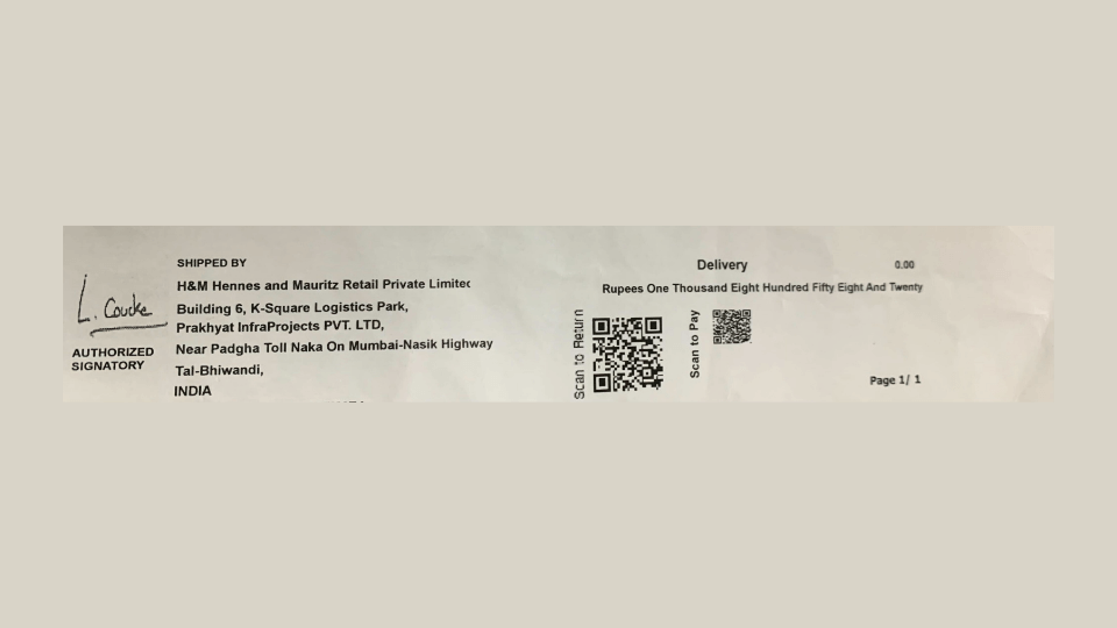H&amp;M uses QR Codes on receipts to facilitate easy returns