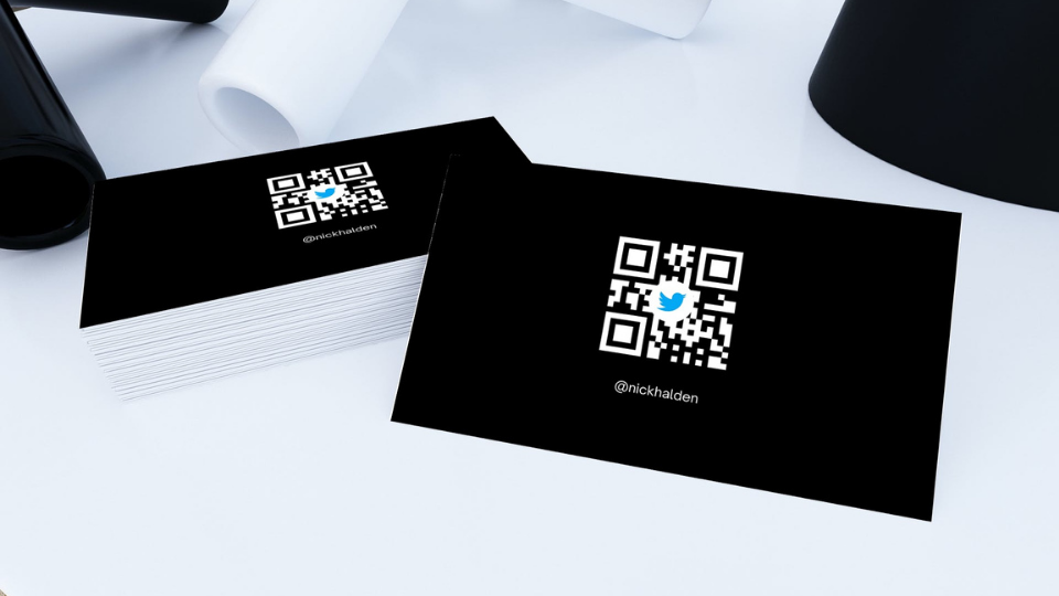 Share social media handles via business card QR Codes