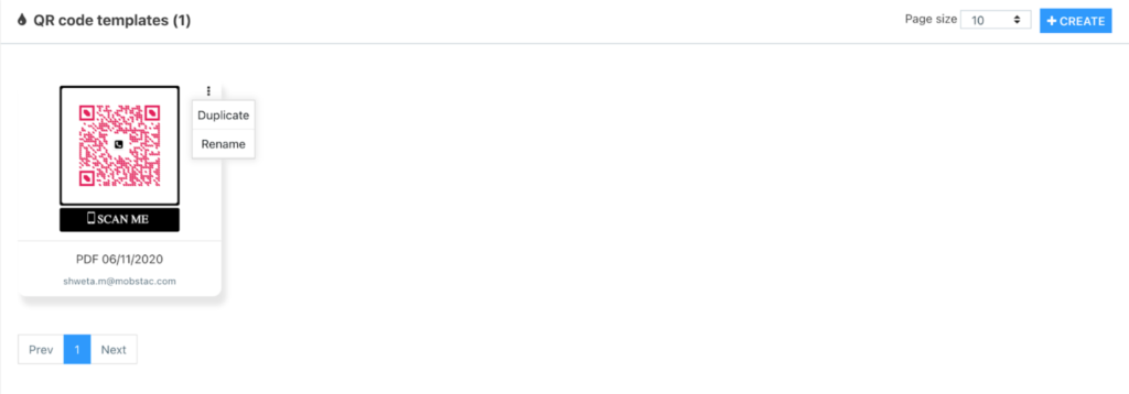 Duplicate or rename the QR Code template