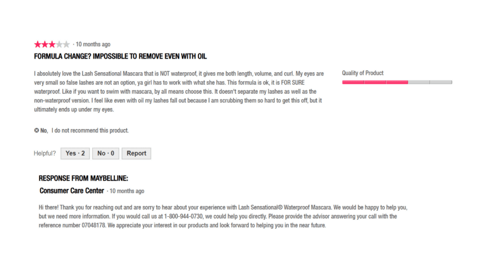 Respond to negative product reviews