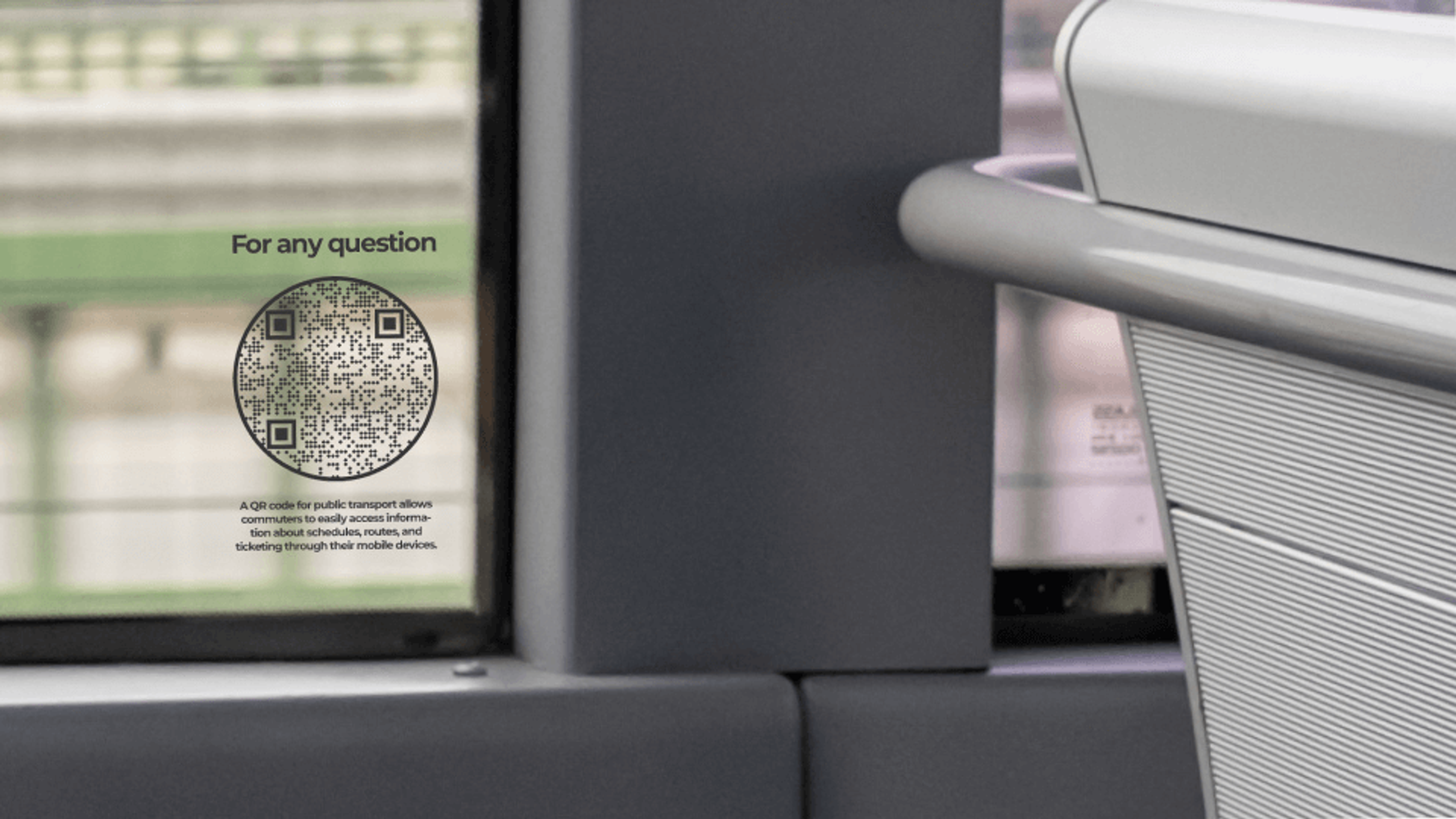 Transparent QR Code in public transportation to share additional information