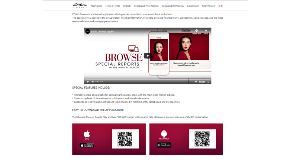 L’Oreal QR Codes on print ads to boost app downloads