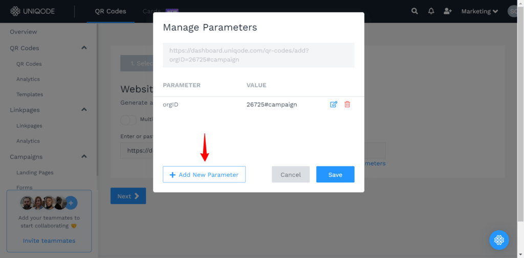 manage parameters