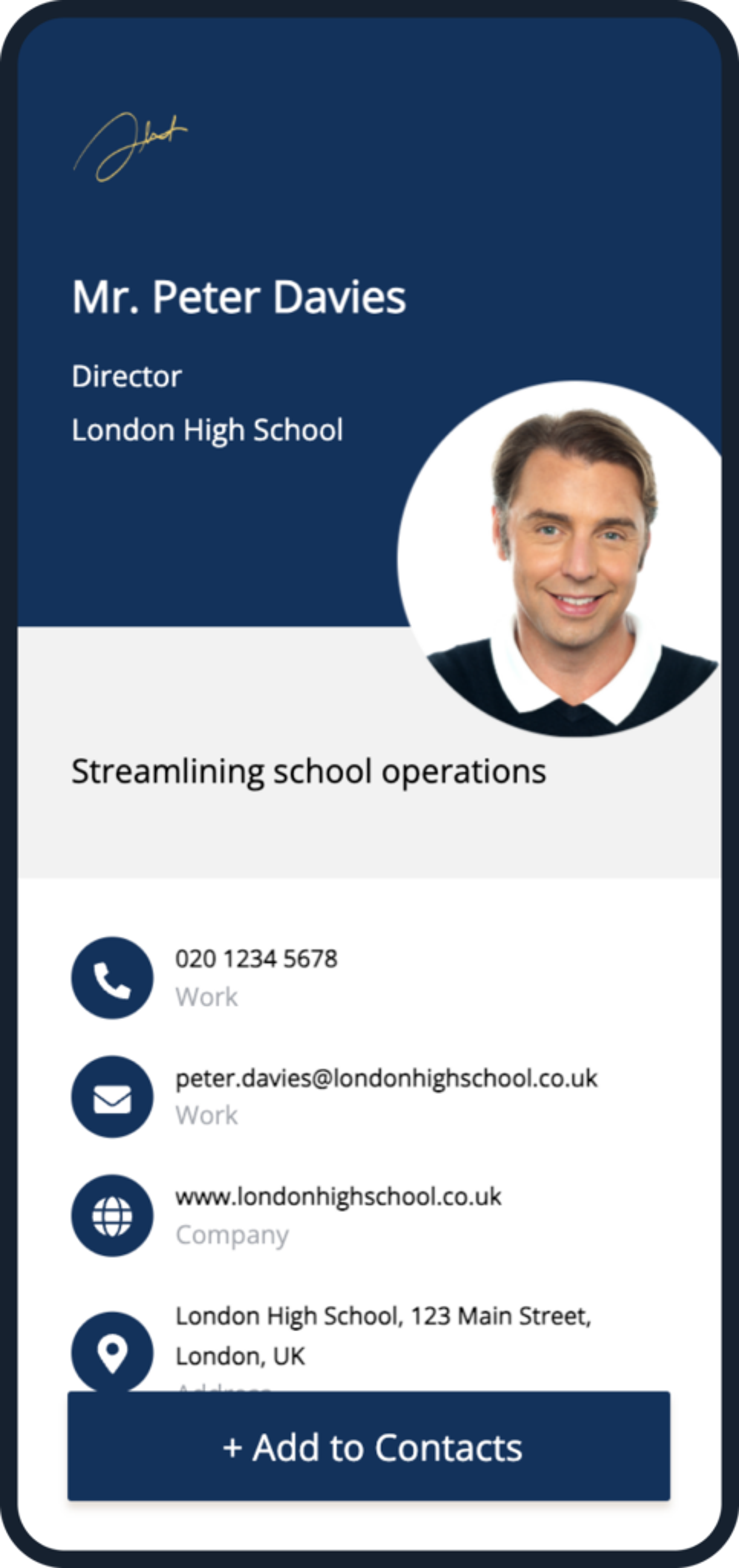 Business card template for educational professionals (digital)

