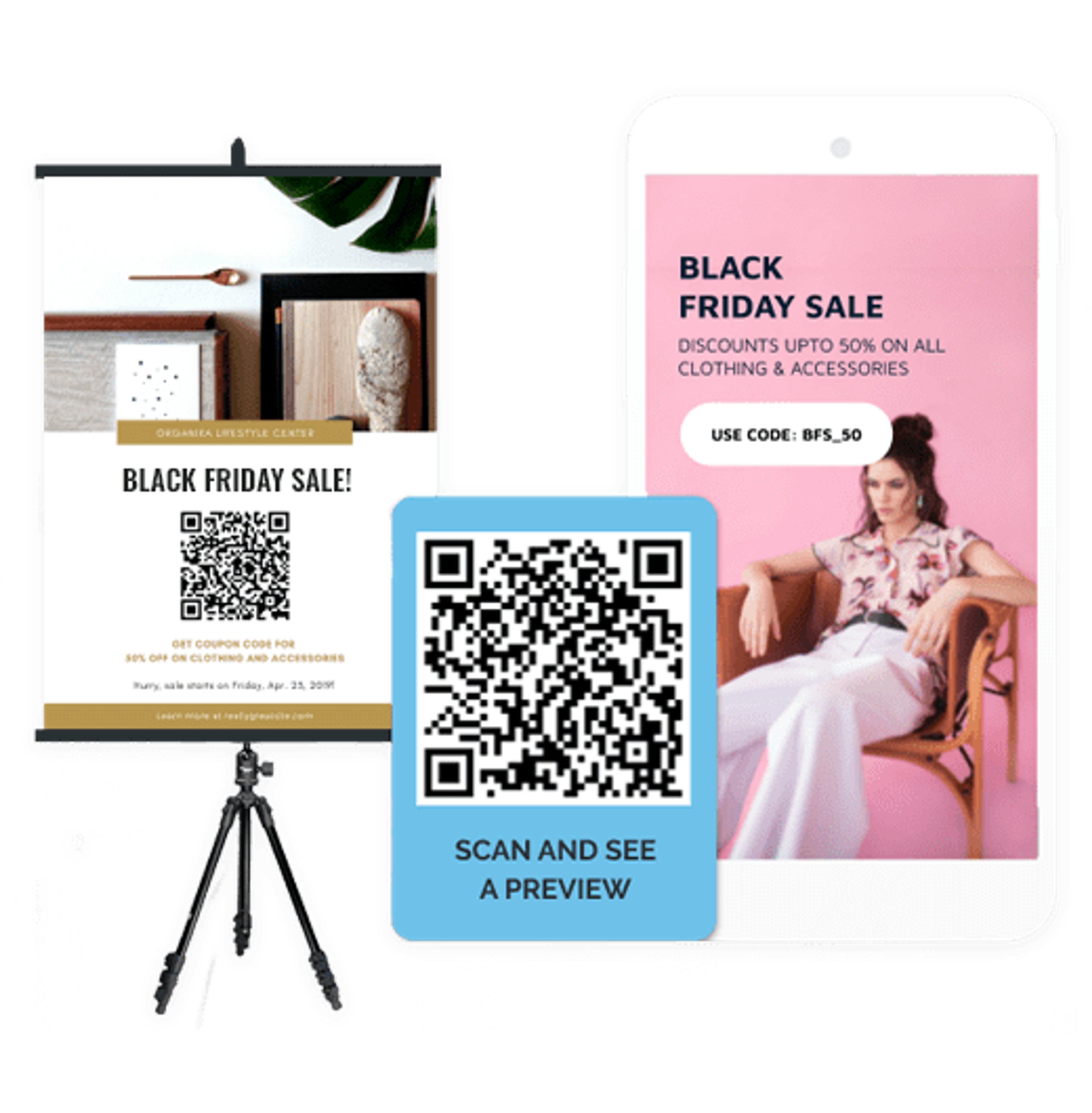 Use of QR Code around CTA frame text