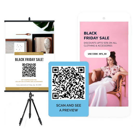 Use of QR Code around CTA frame text