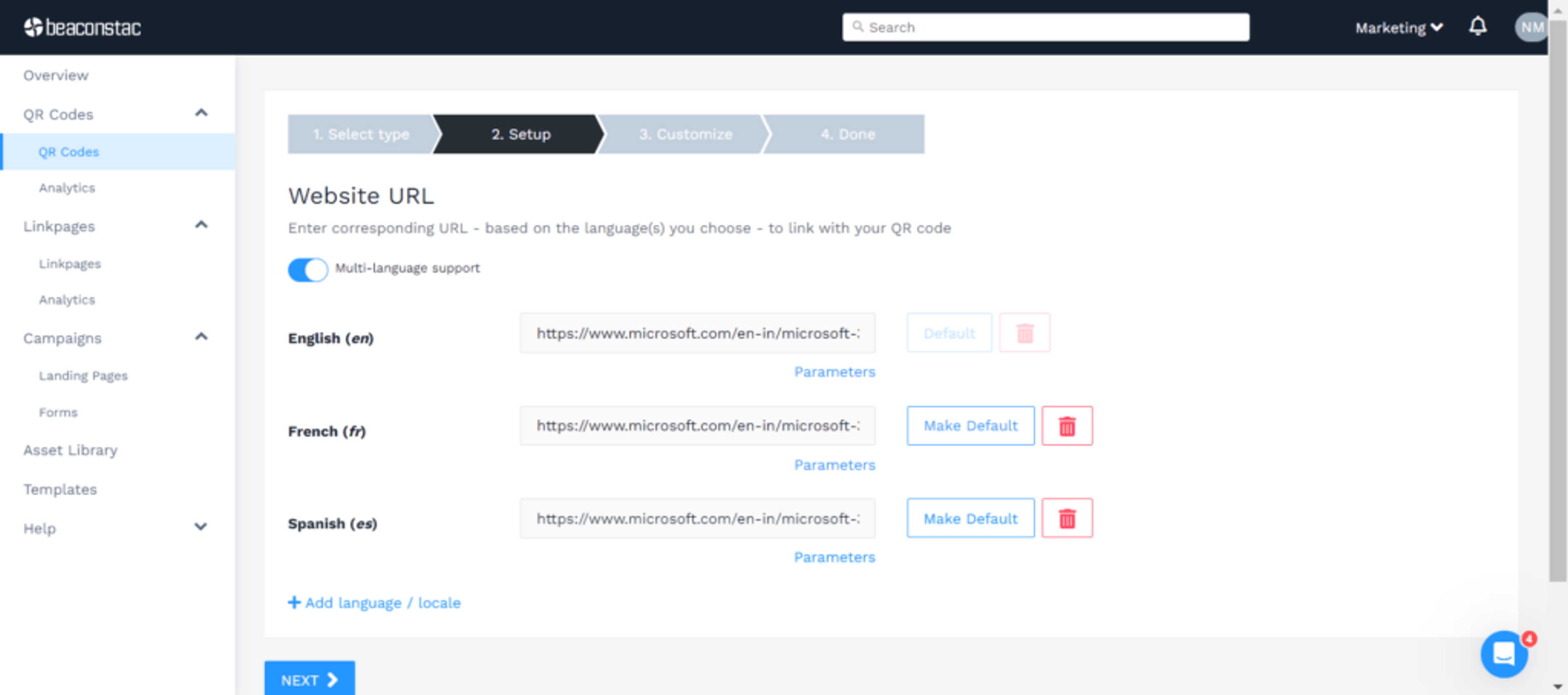 Turn on Multi language support to share Microsoft Forms in more than one language