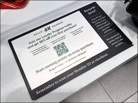 HM loyalty program QR codes