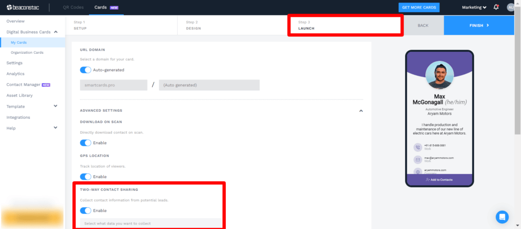 Enable lead collection.