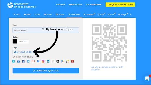 Upload the image as a logo