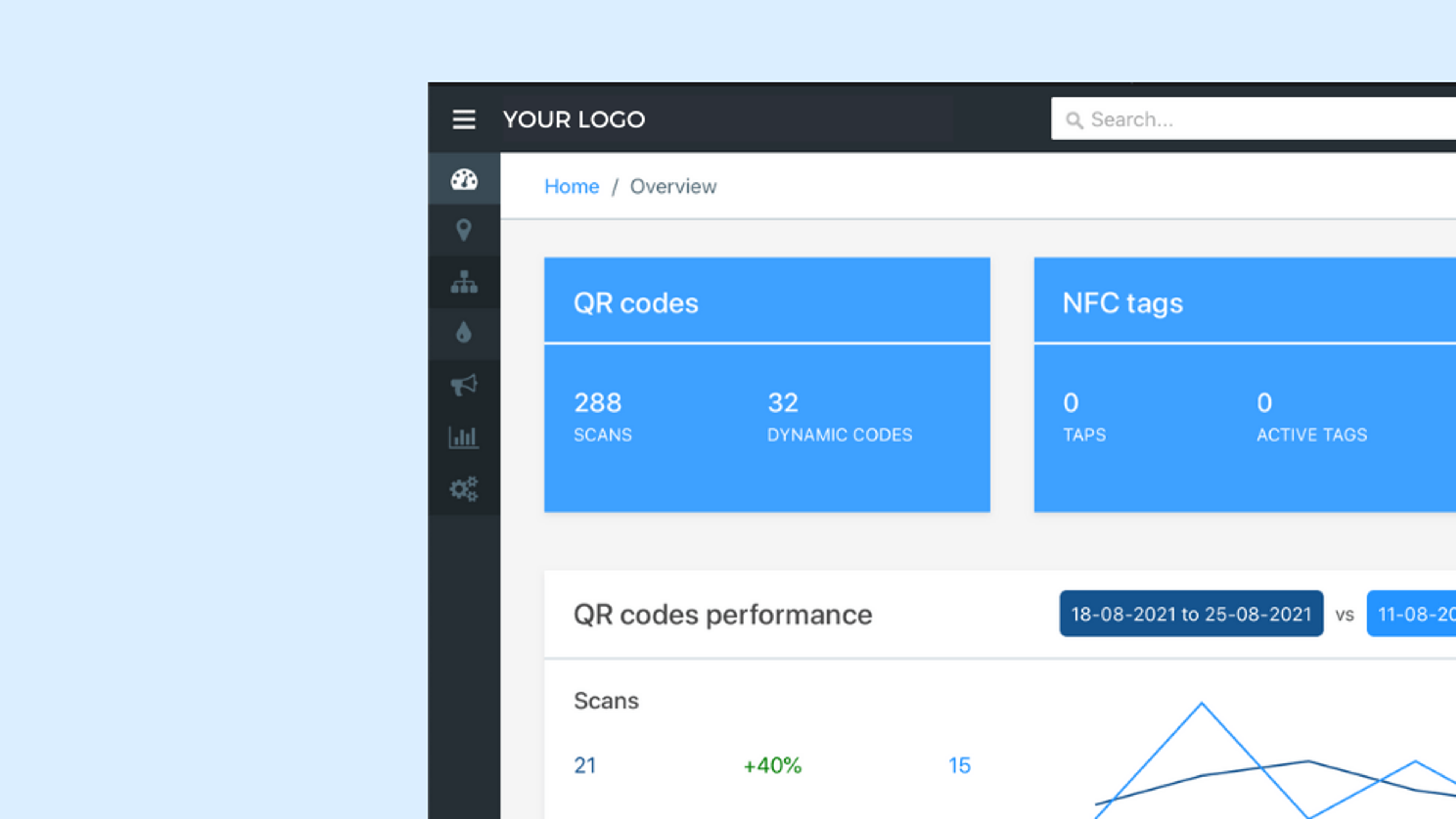 Beaconstac allows you to white-label its QR Code platform