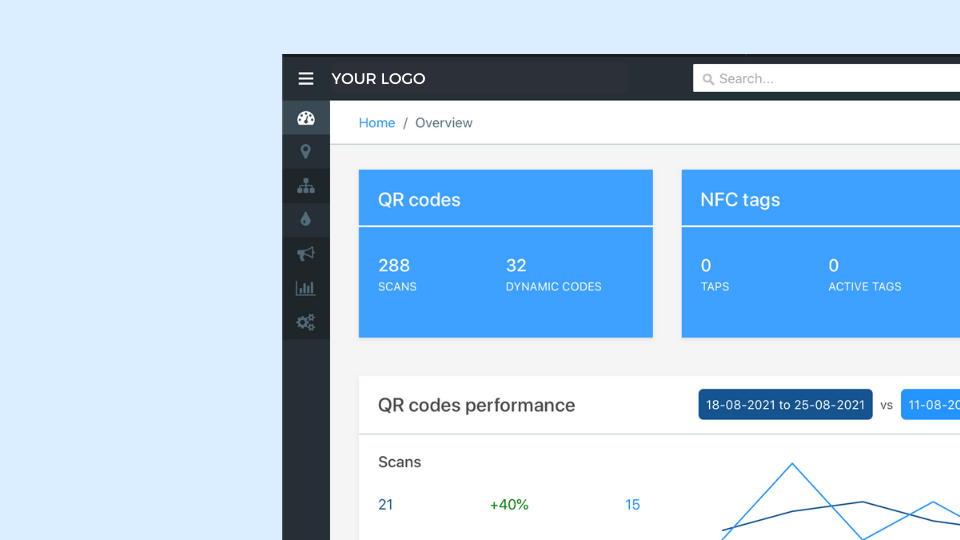 Beaconstac allows you to white-label its QR Code platform